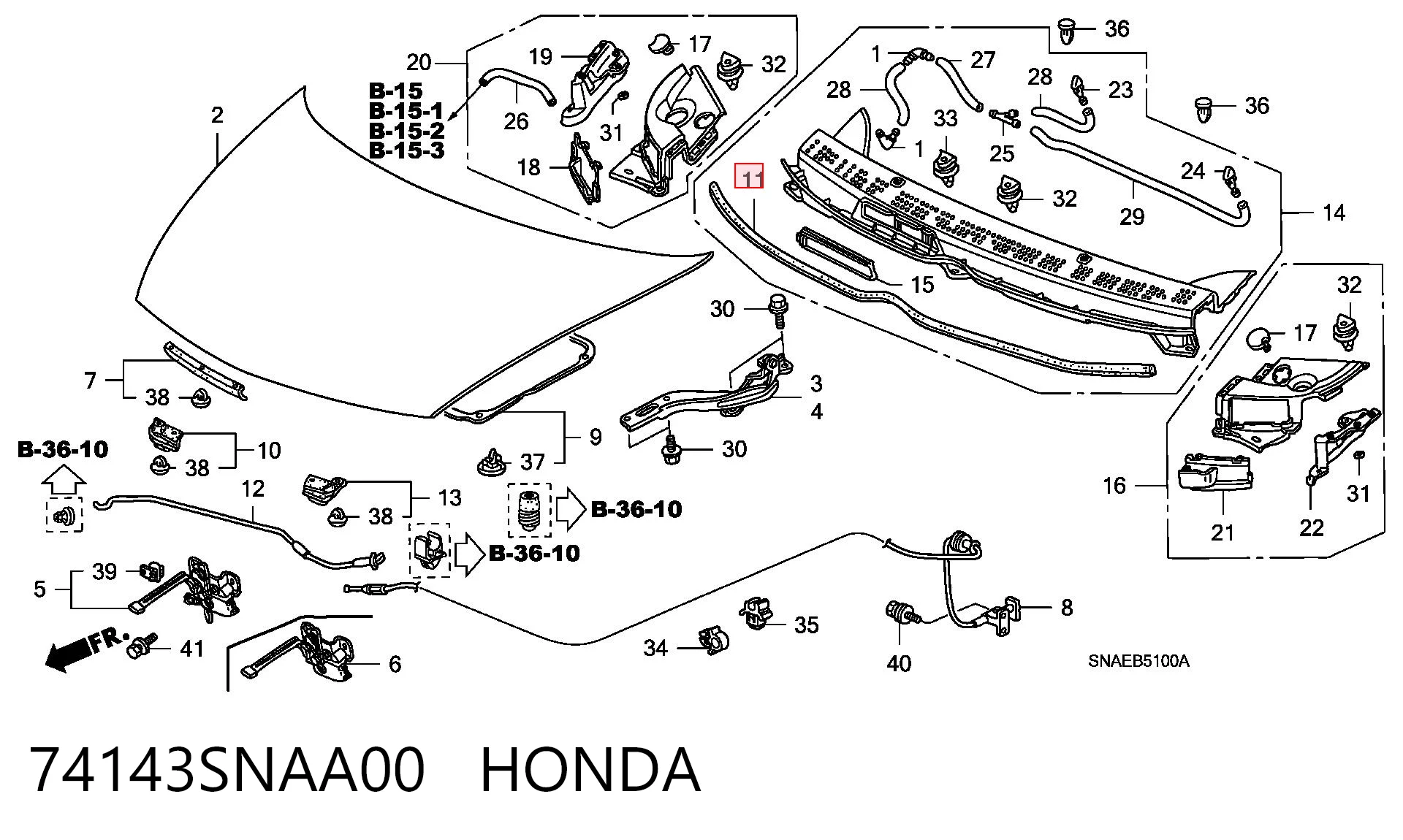 74143SNAA00 Honda 