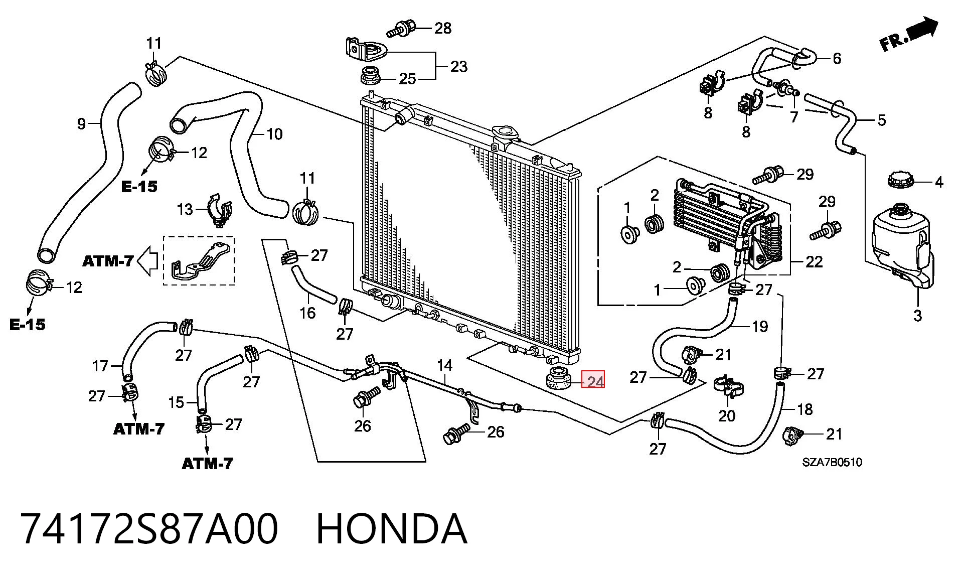 74172S87A00 Honda 