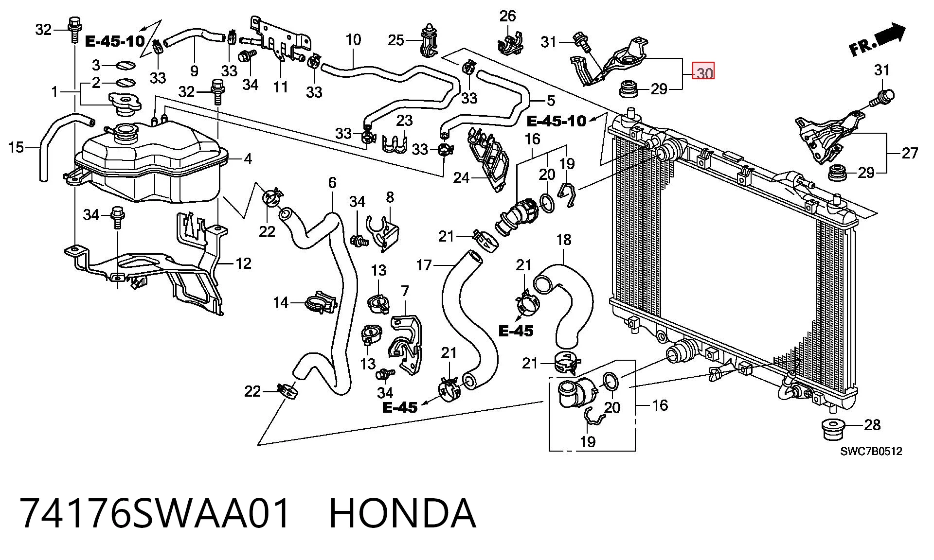 74176SWAA01 Honda 