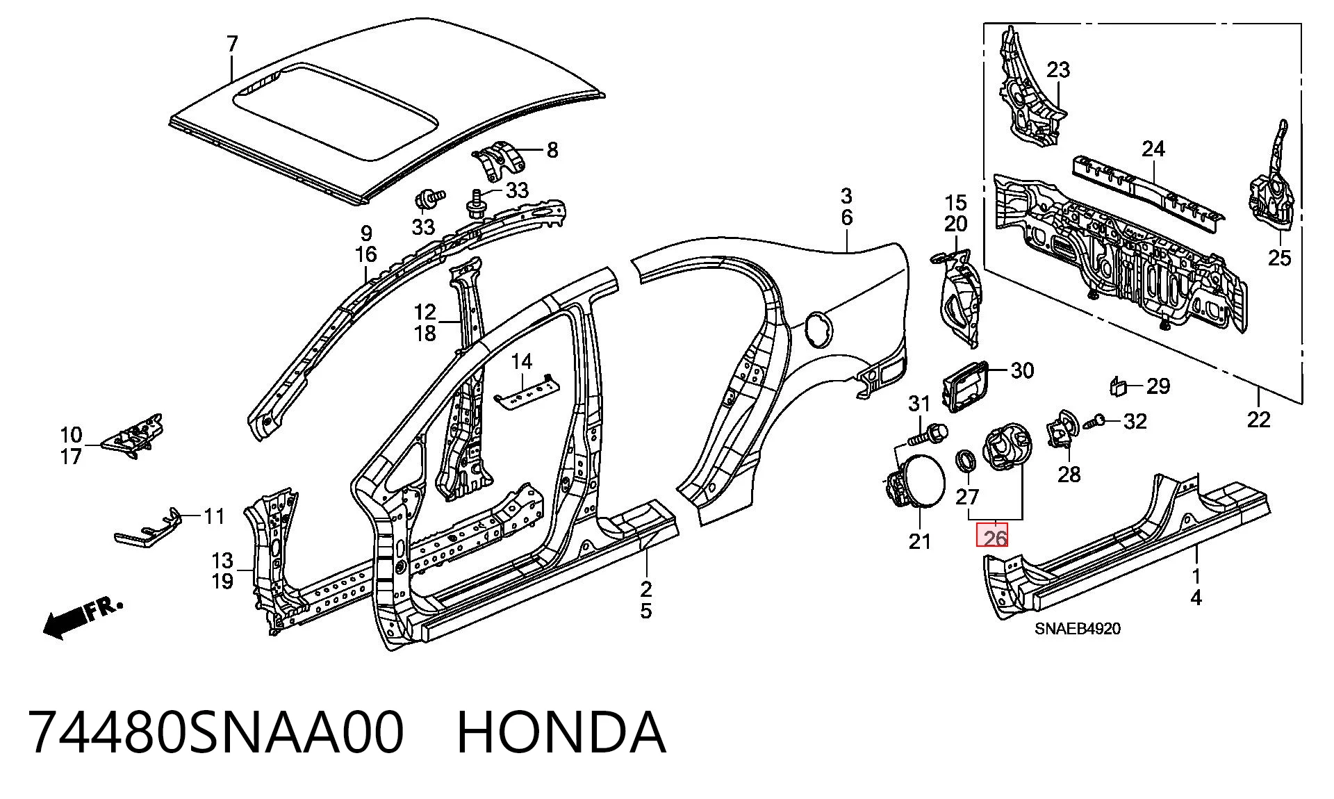 74480SNAA00 Honda 