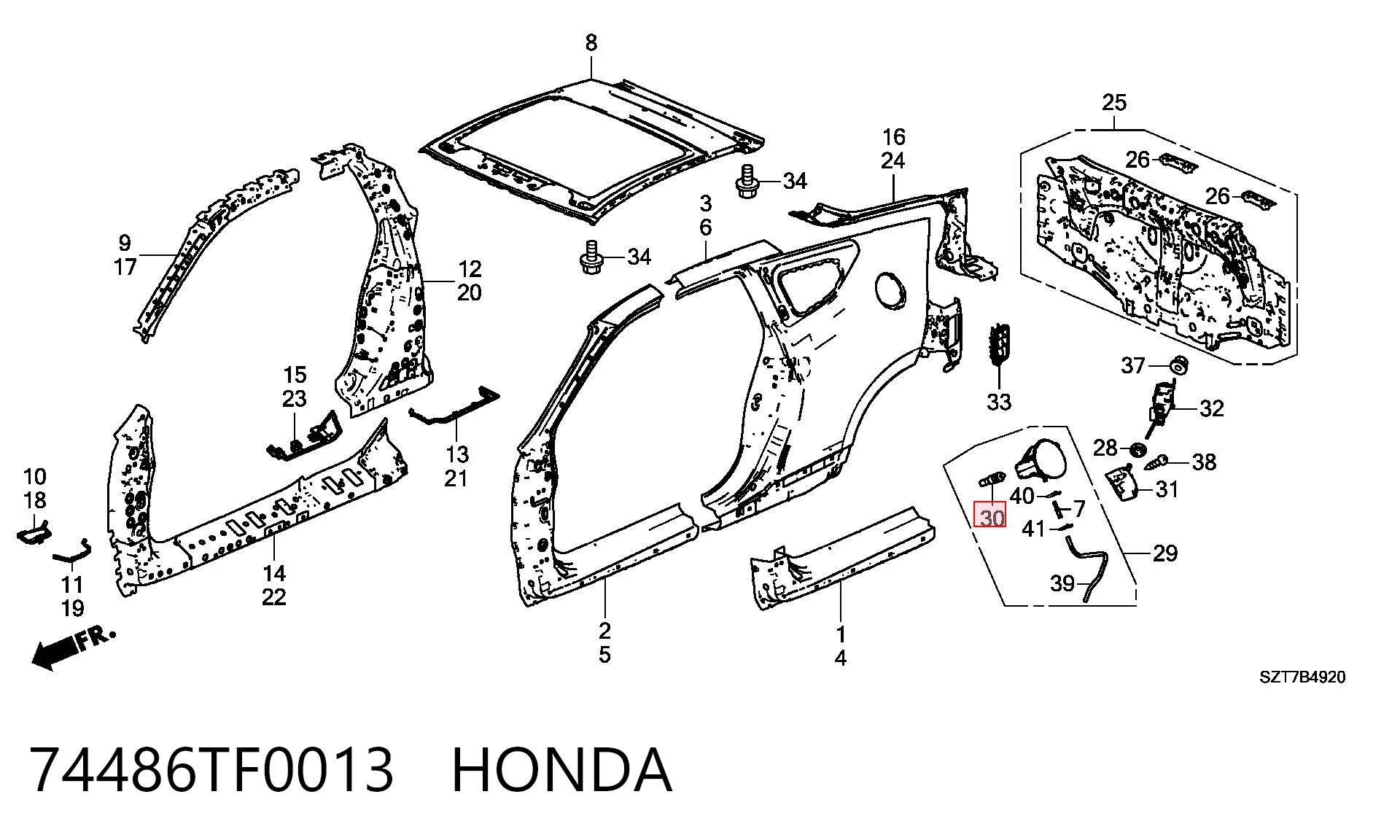 74486TF0013 Honda 