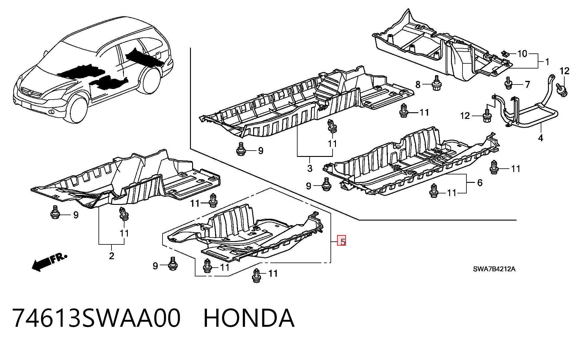 74613SWAA00 Honda 