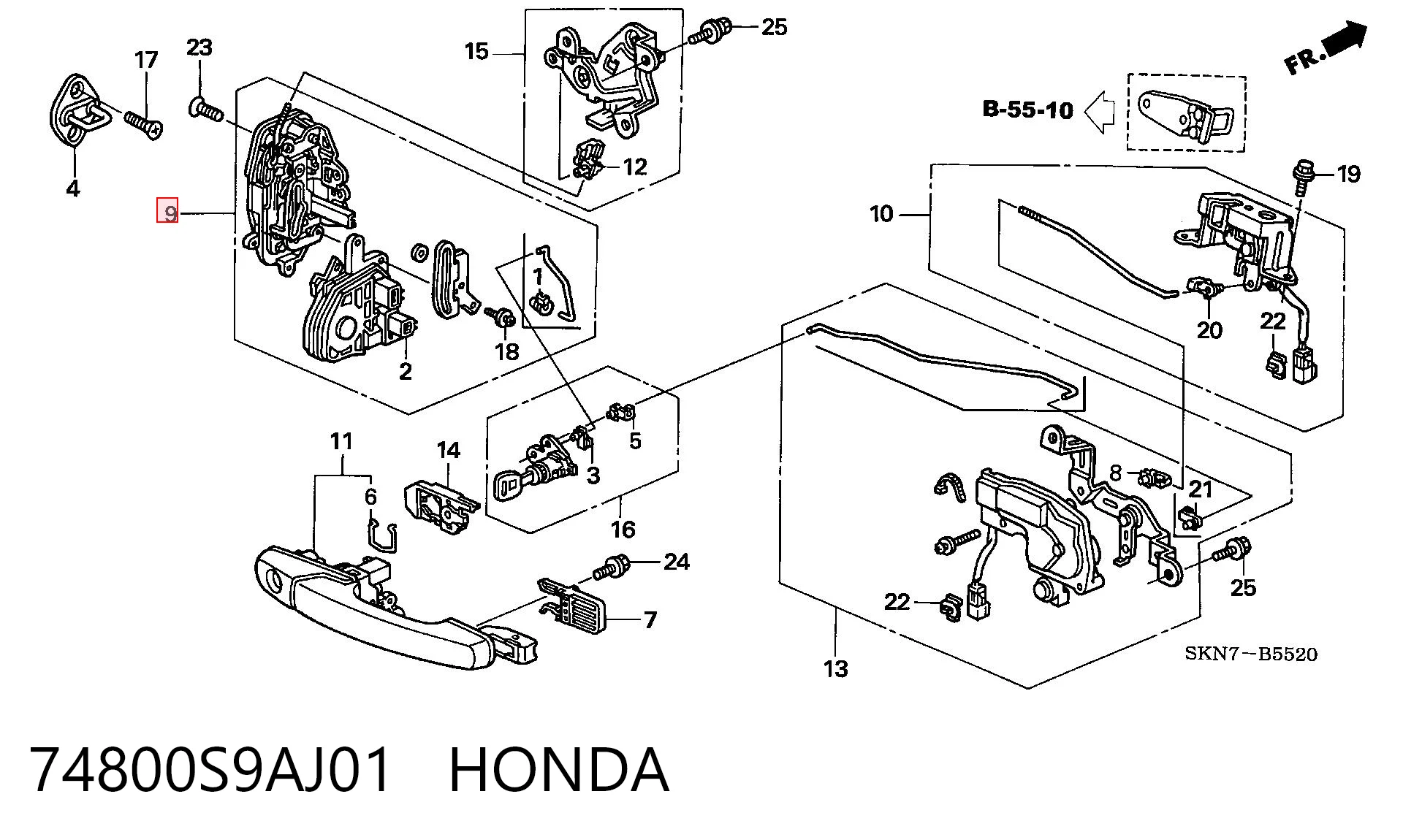 74800S9AJ01 Honda 