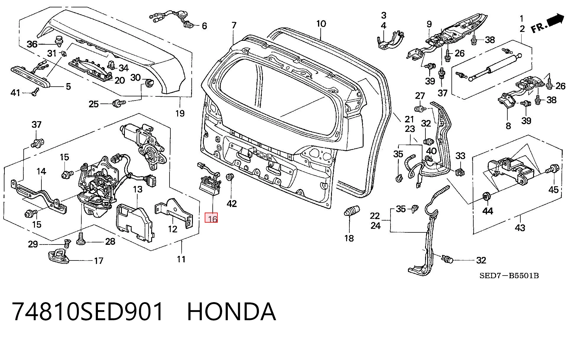 74810SED901 Honda 