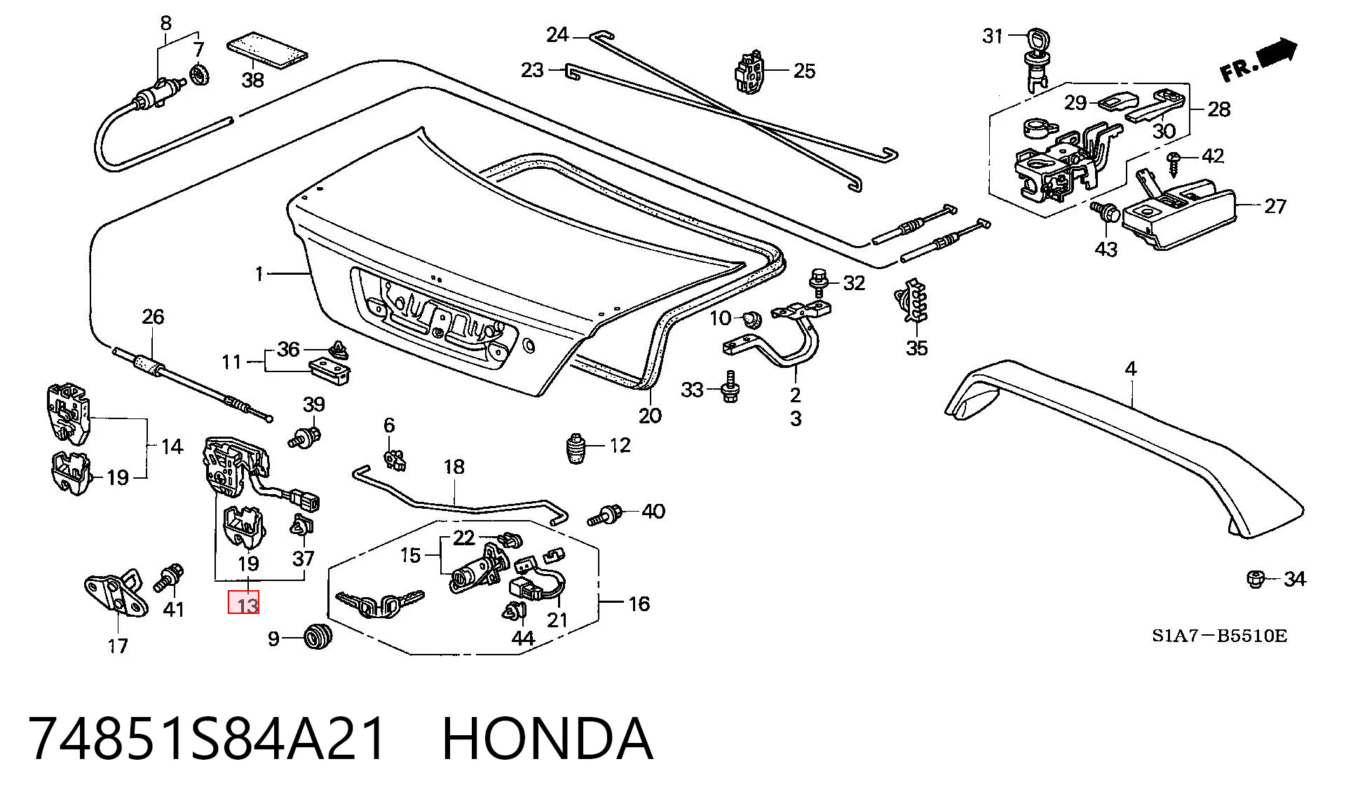 74851S84A21 Honda 