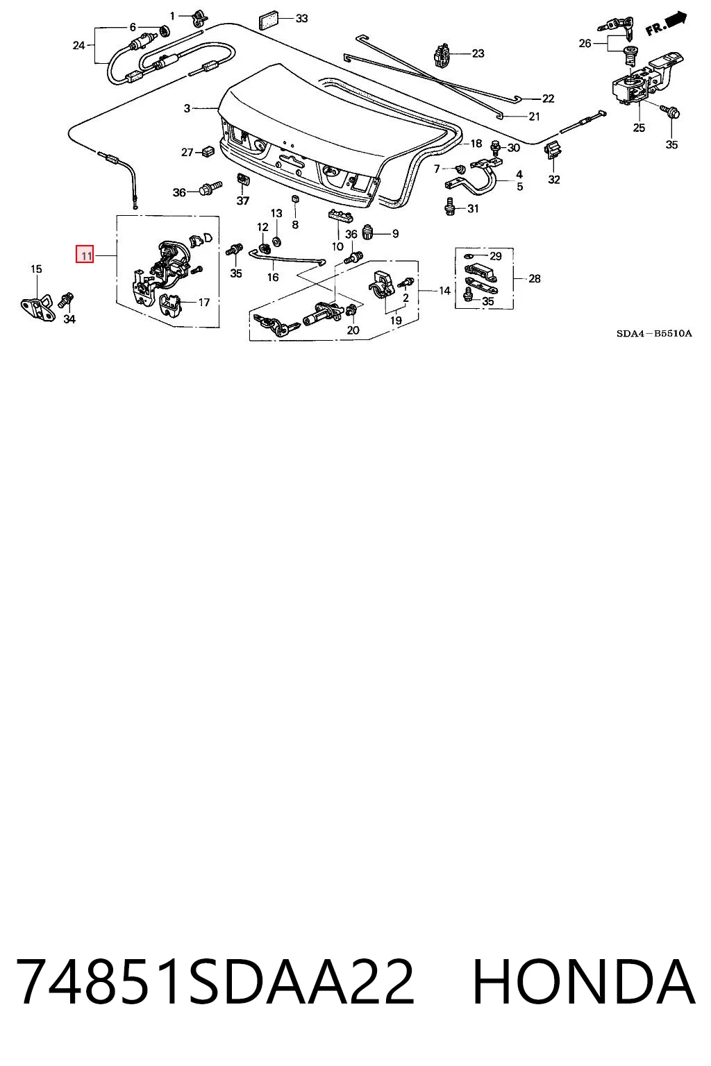 74851SDAA22 Honda 