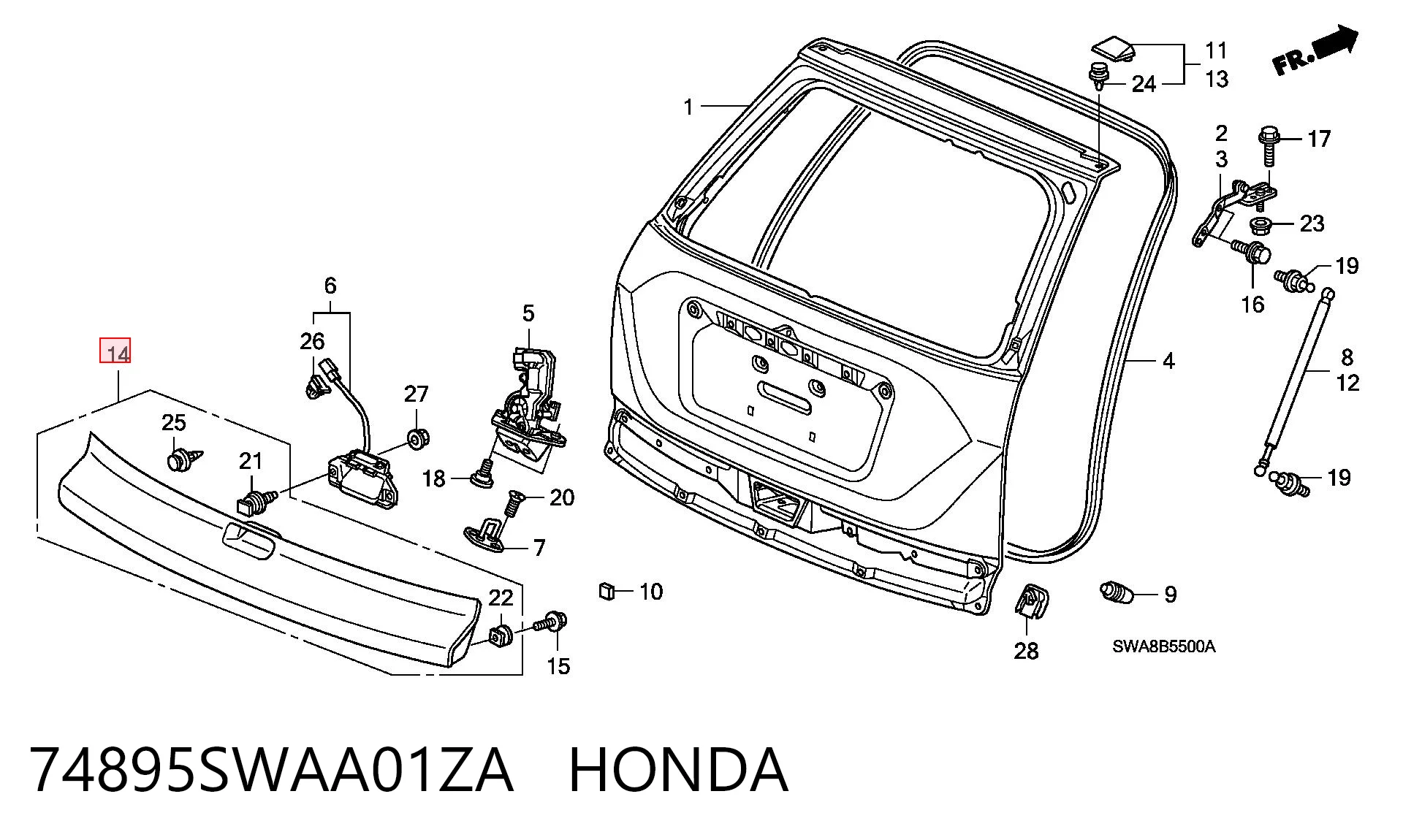74895SWAA01ZA Honda 