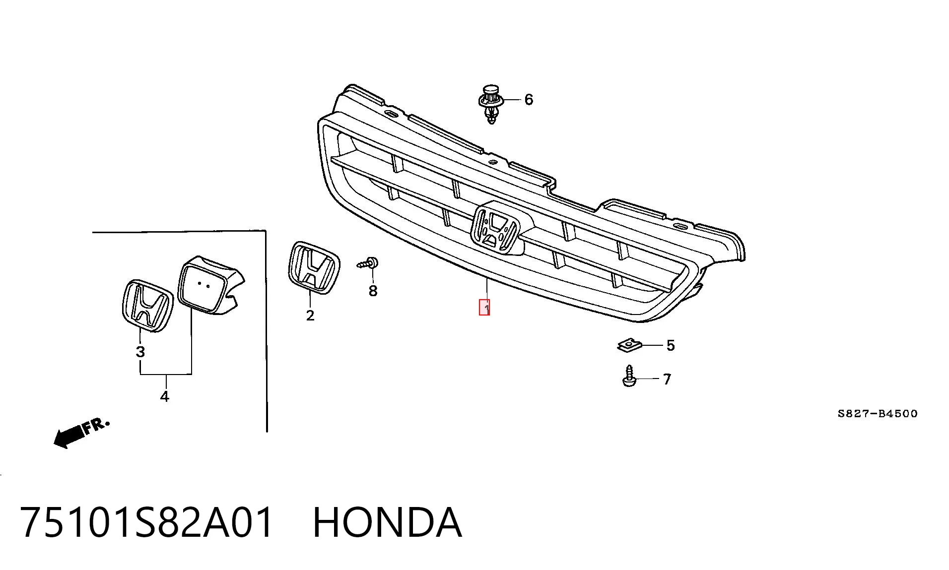 Решітка радіатора Honda Accord 6 CG