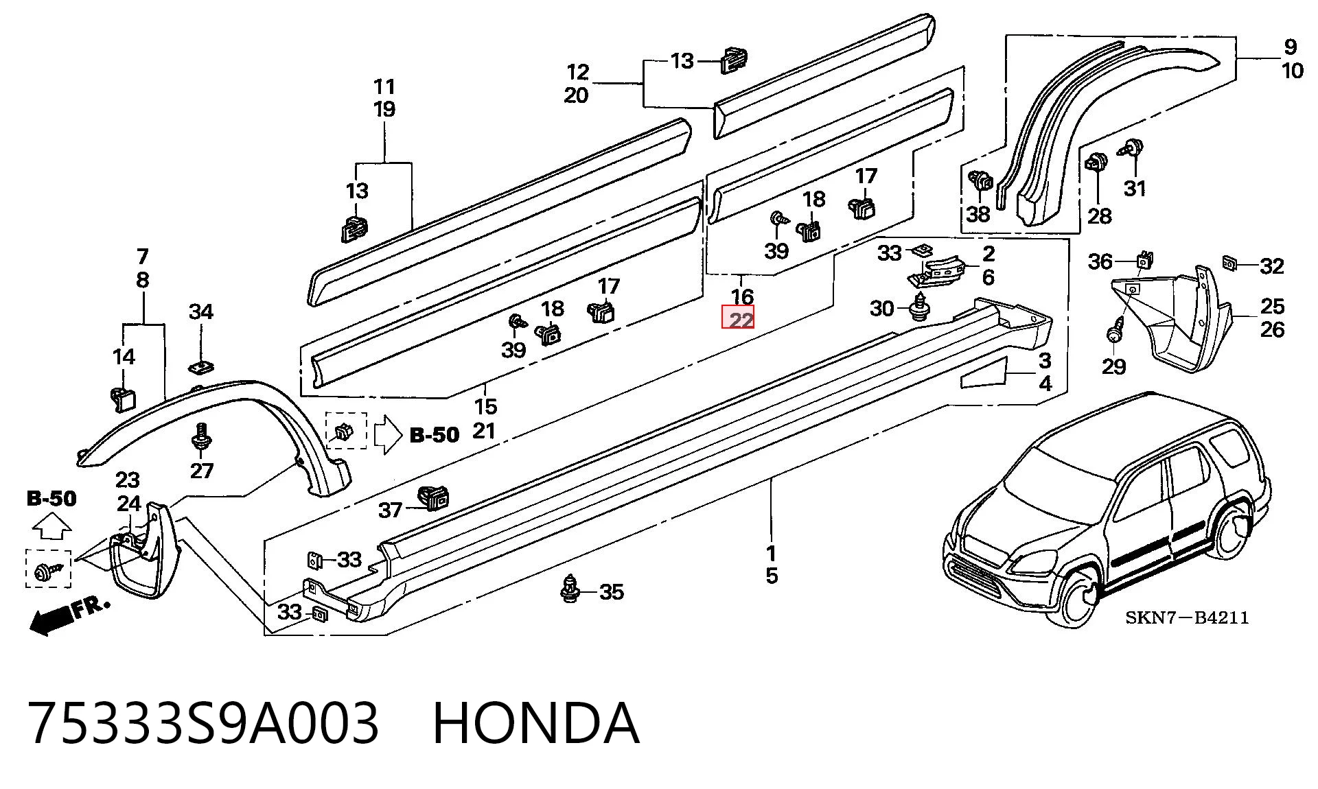 75333S9A003 Honda 