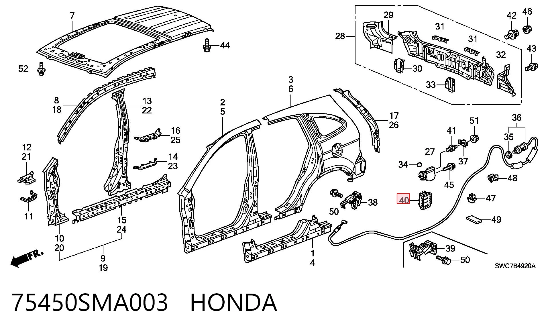 75450SMA003 Honda 