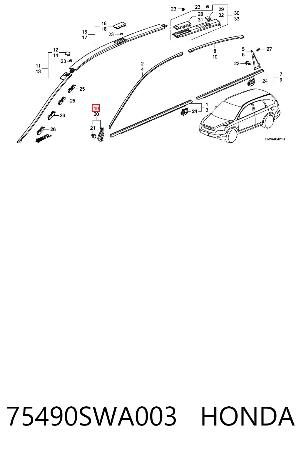 75490SWA003 Honda 