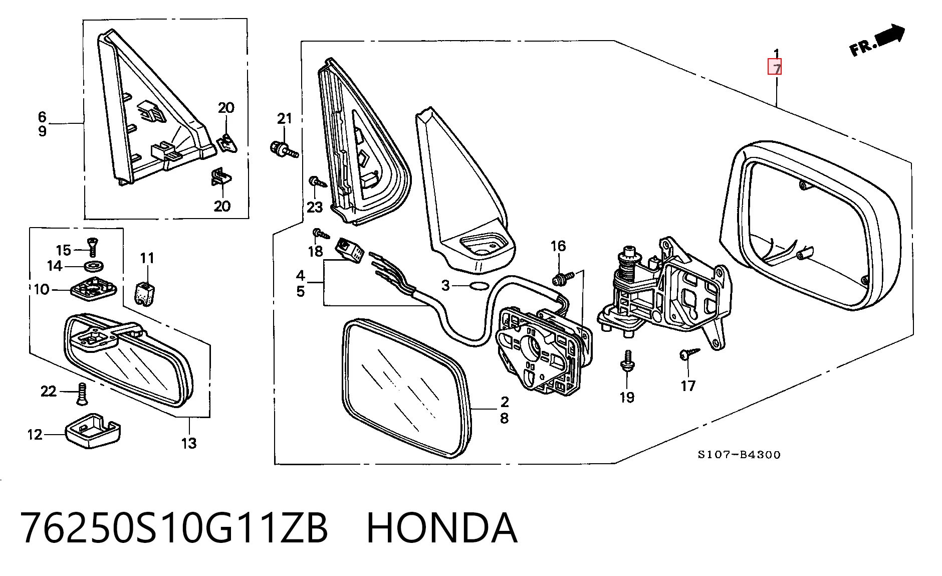 Дзеркало заднього виду, ліве на Honda CR-V I RD