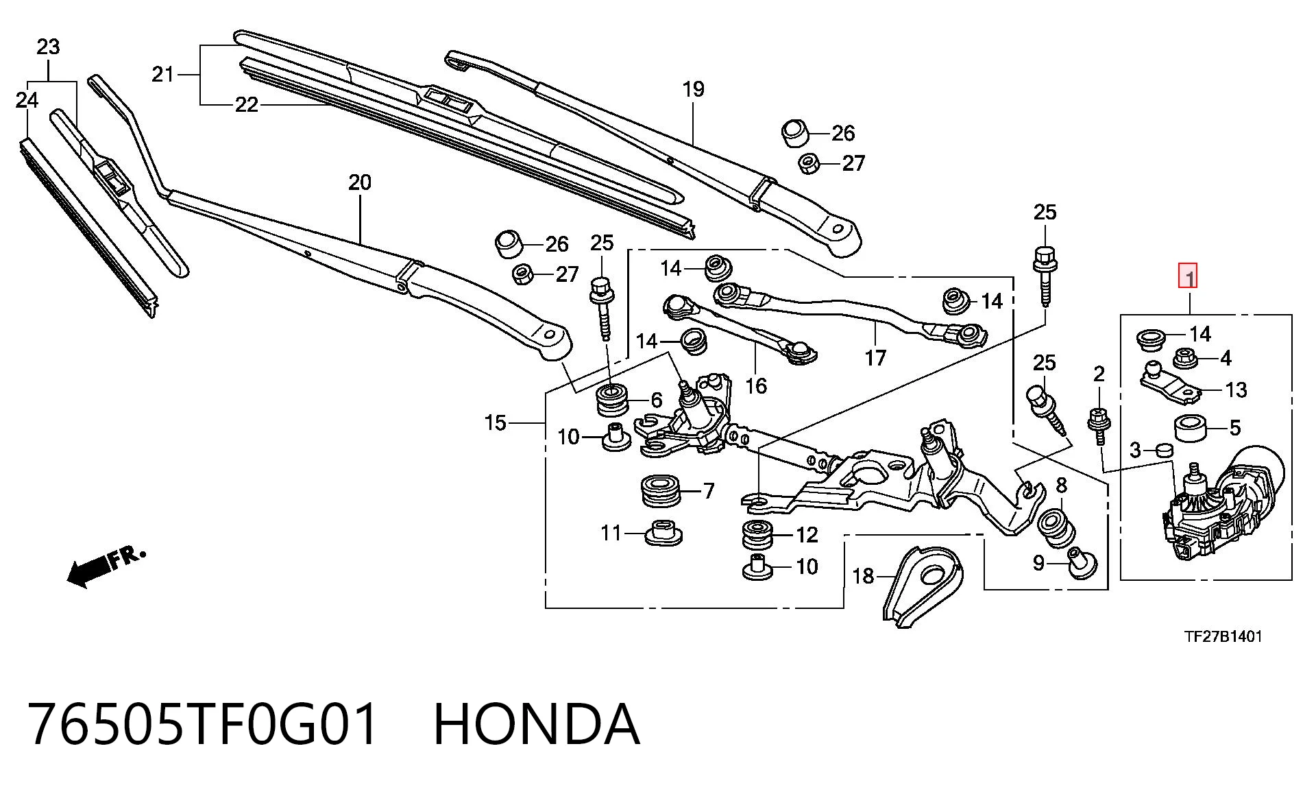 76505TF0G01 Honda 
