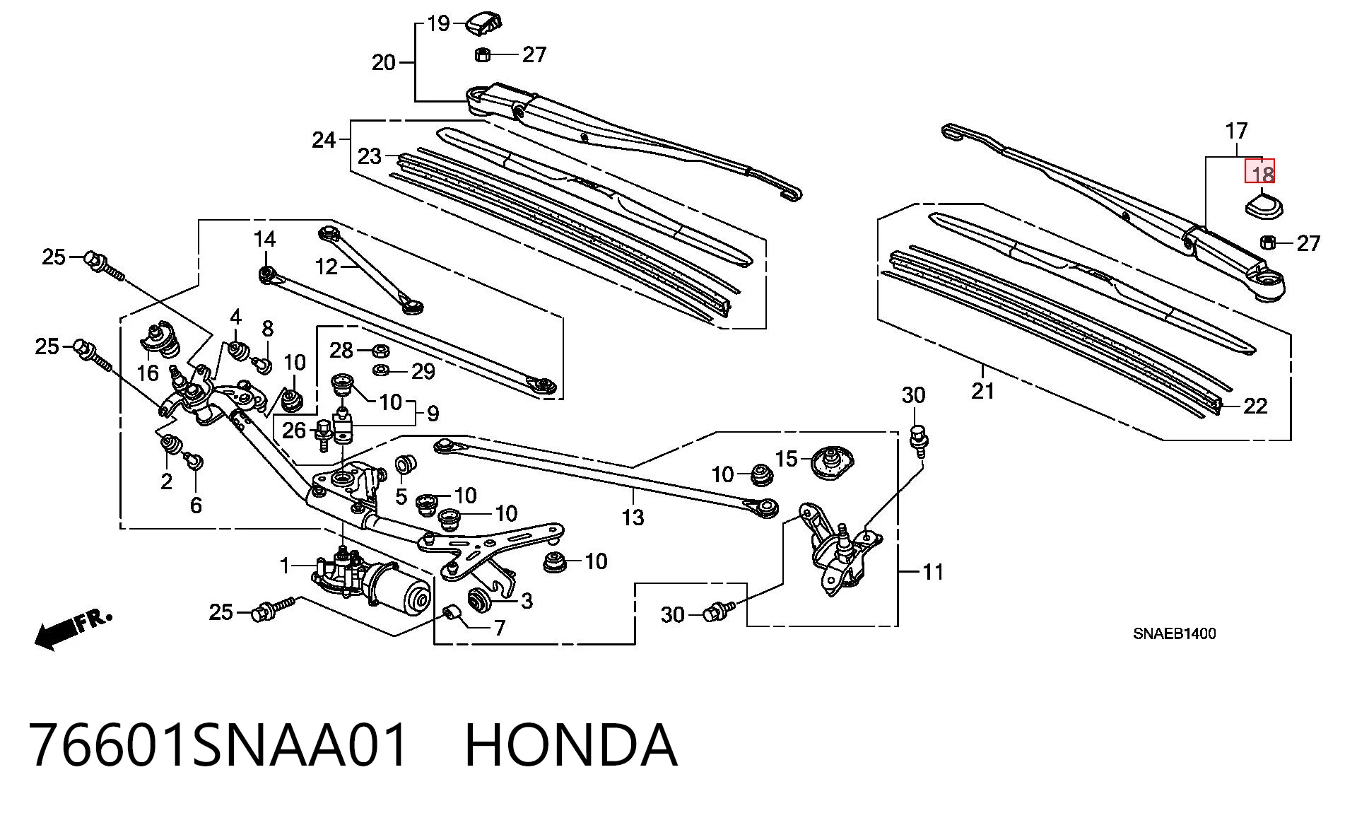 76601SNAA01 Honda 