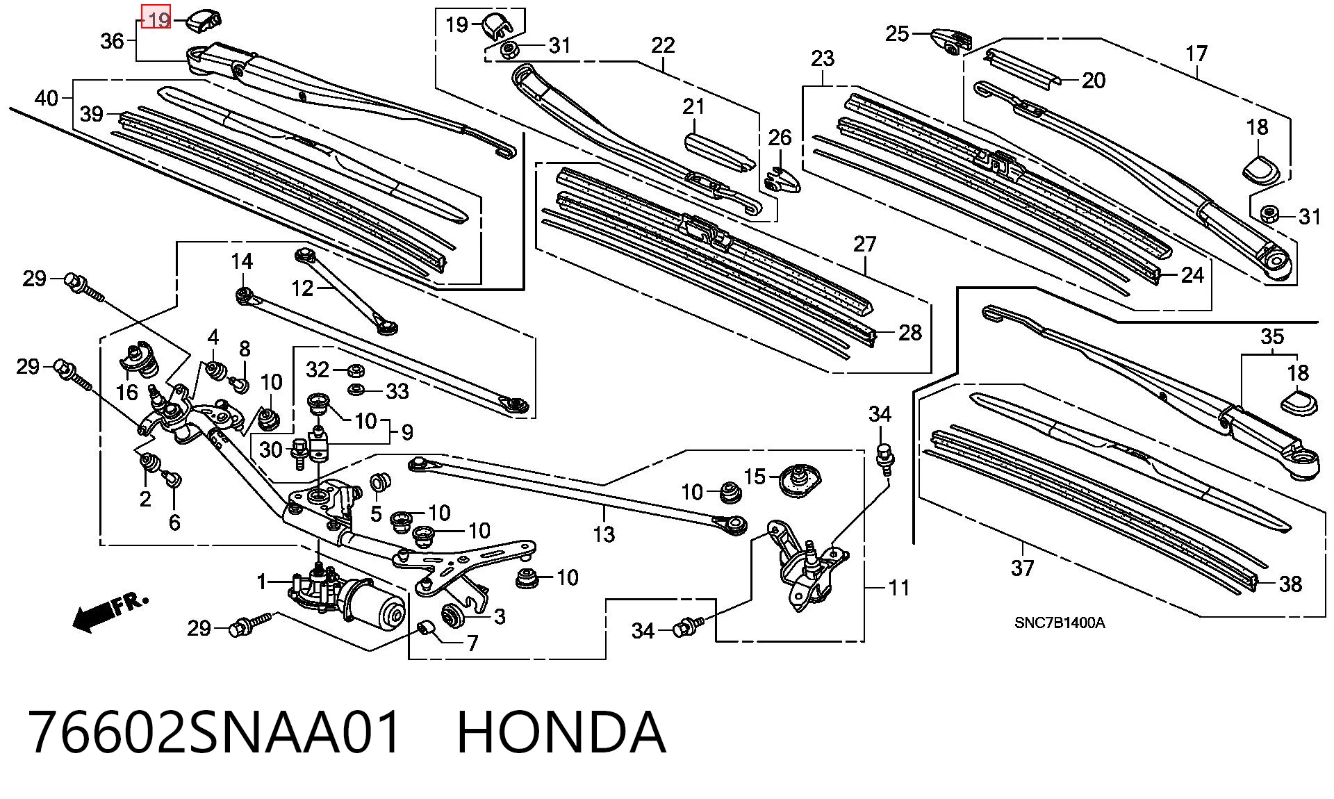 76602SNAA01 Honda 