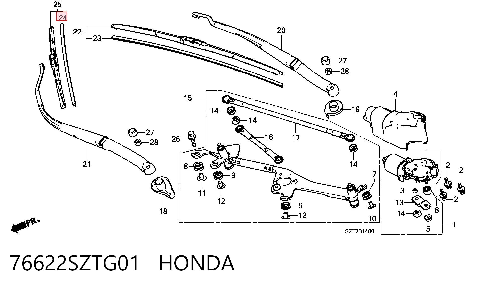 76622SZTG01 Honda 