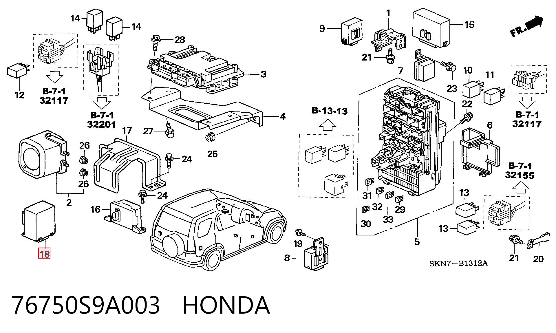 76750S9A003 Honda 
