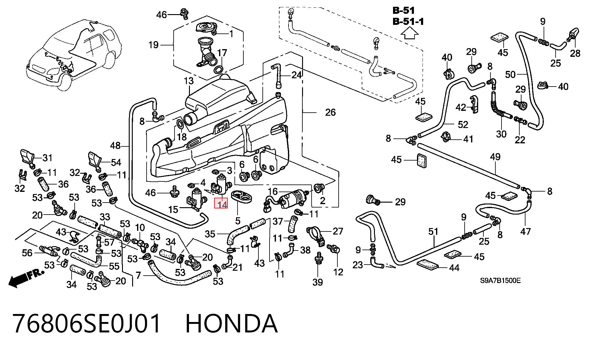 76806SE0J01 Honda 