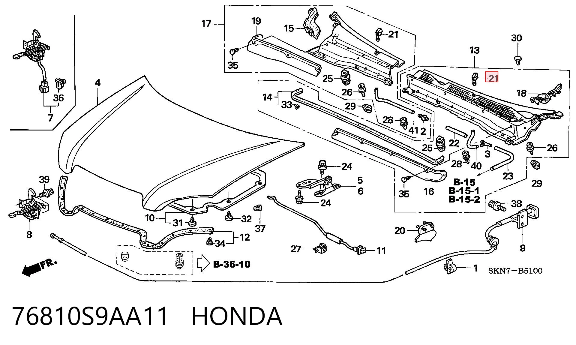 76810S9AA11 Honda Сопло склоомивача вітрового скла