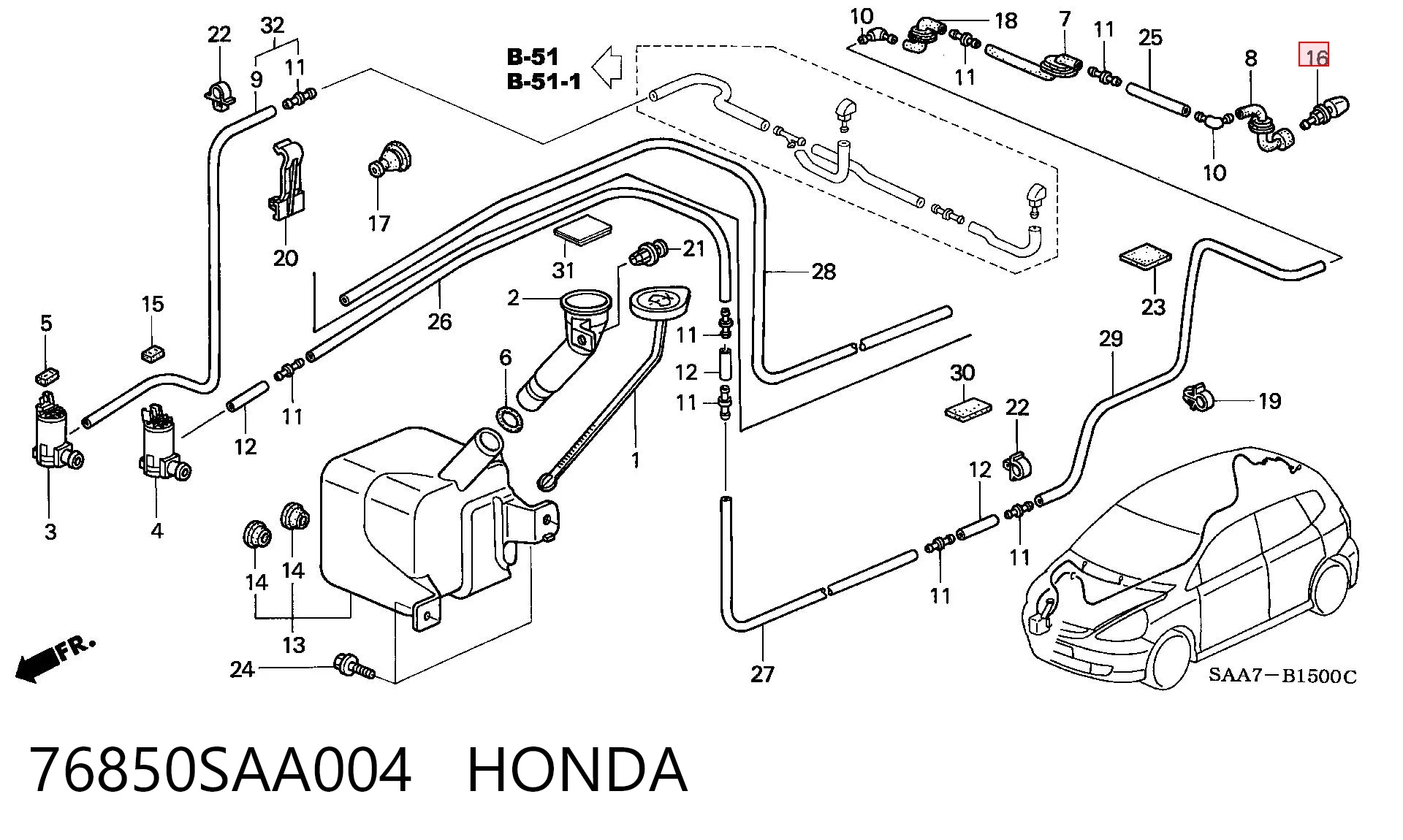 76850SAA004 Honda 