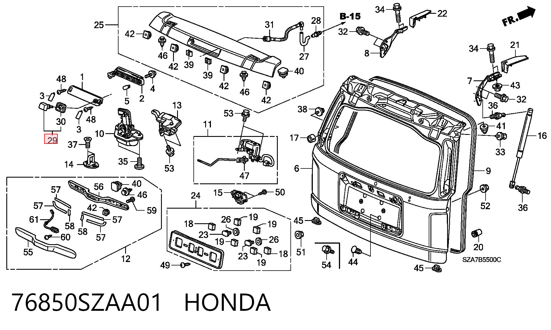 76850SZAA01 Honda 