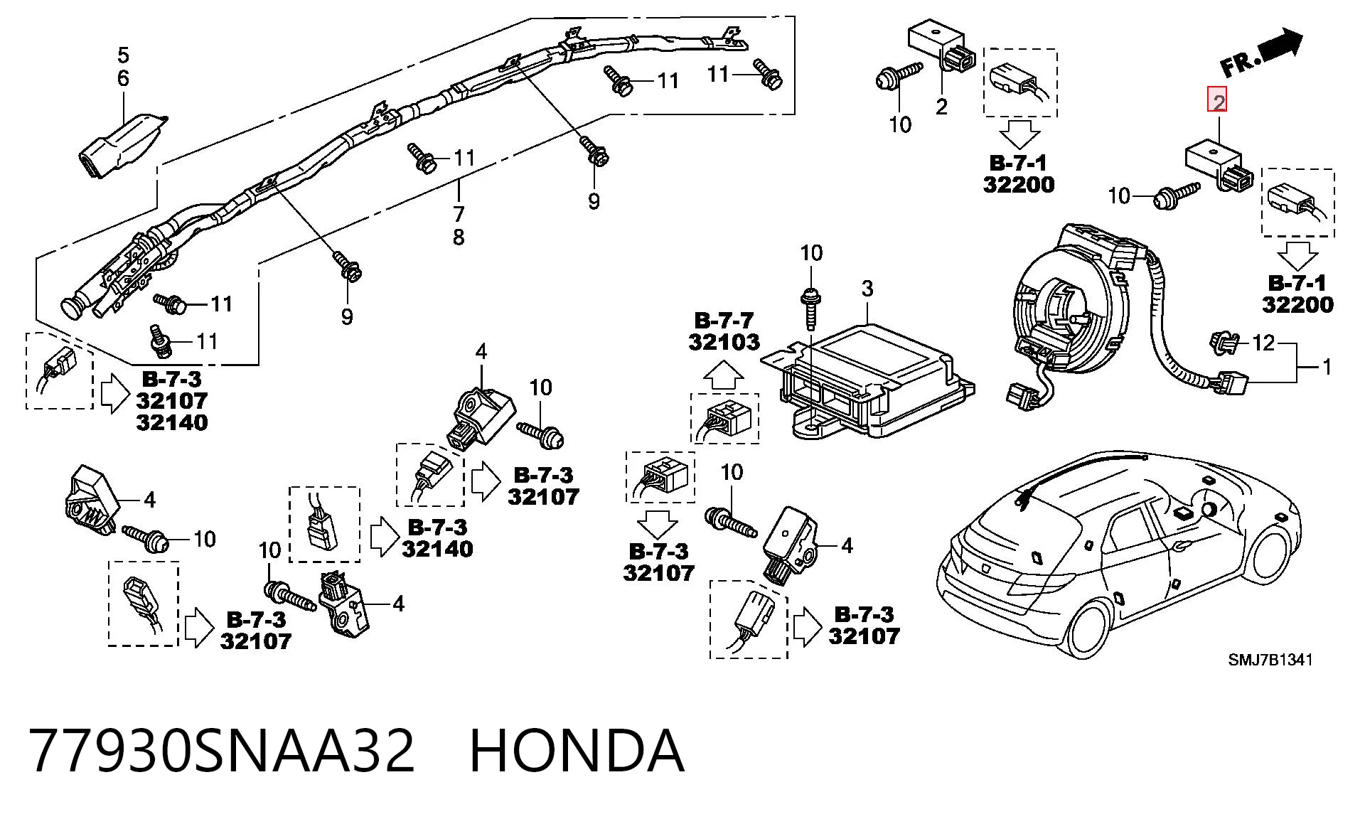 77930SNAA32 Honda Датчик подушки безпеки