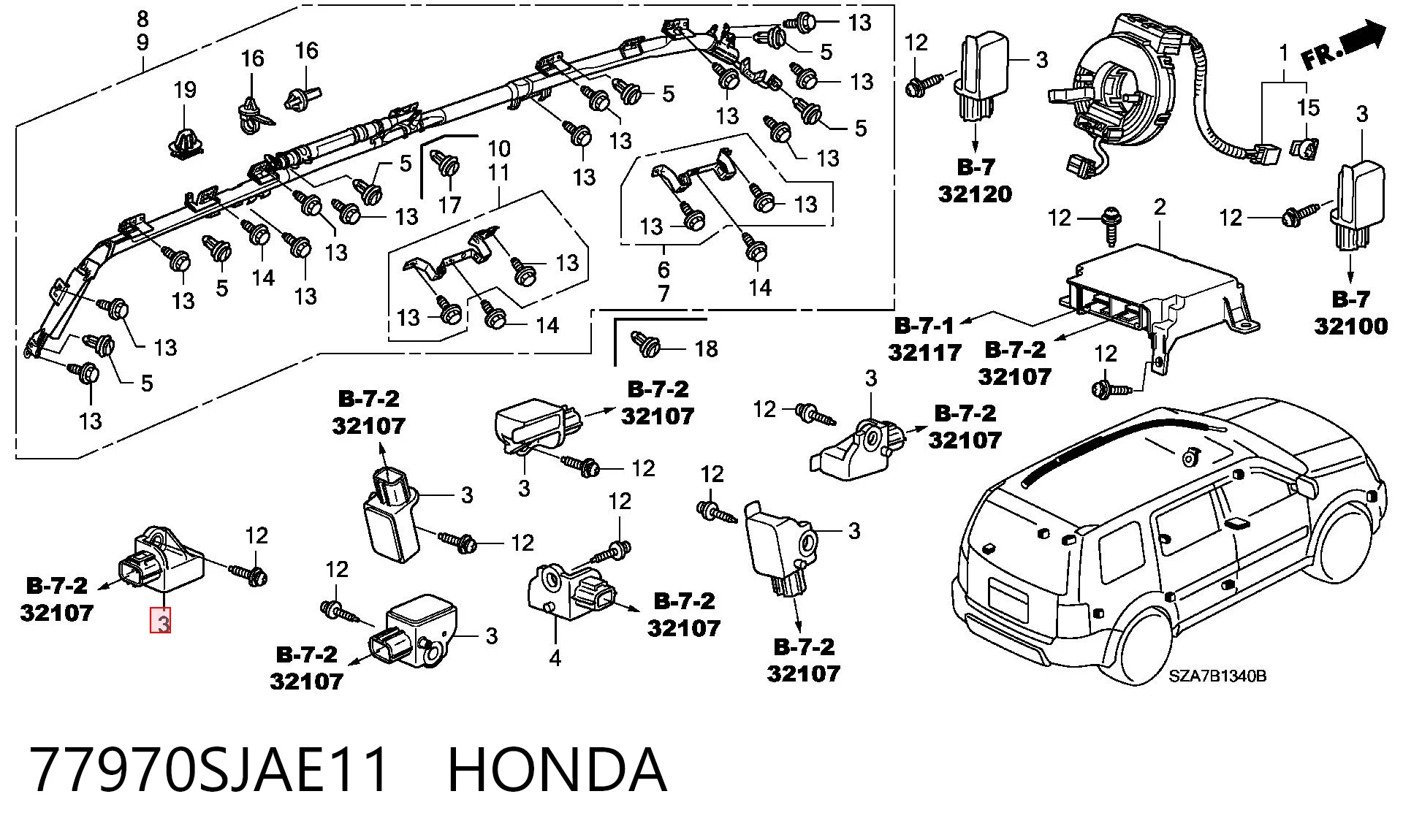 77970SJAE11 Honda 