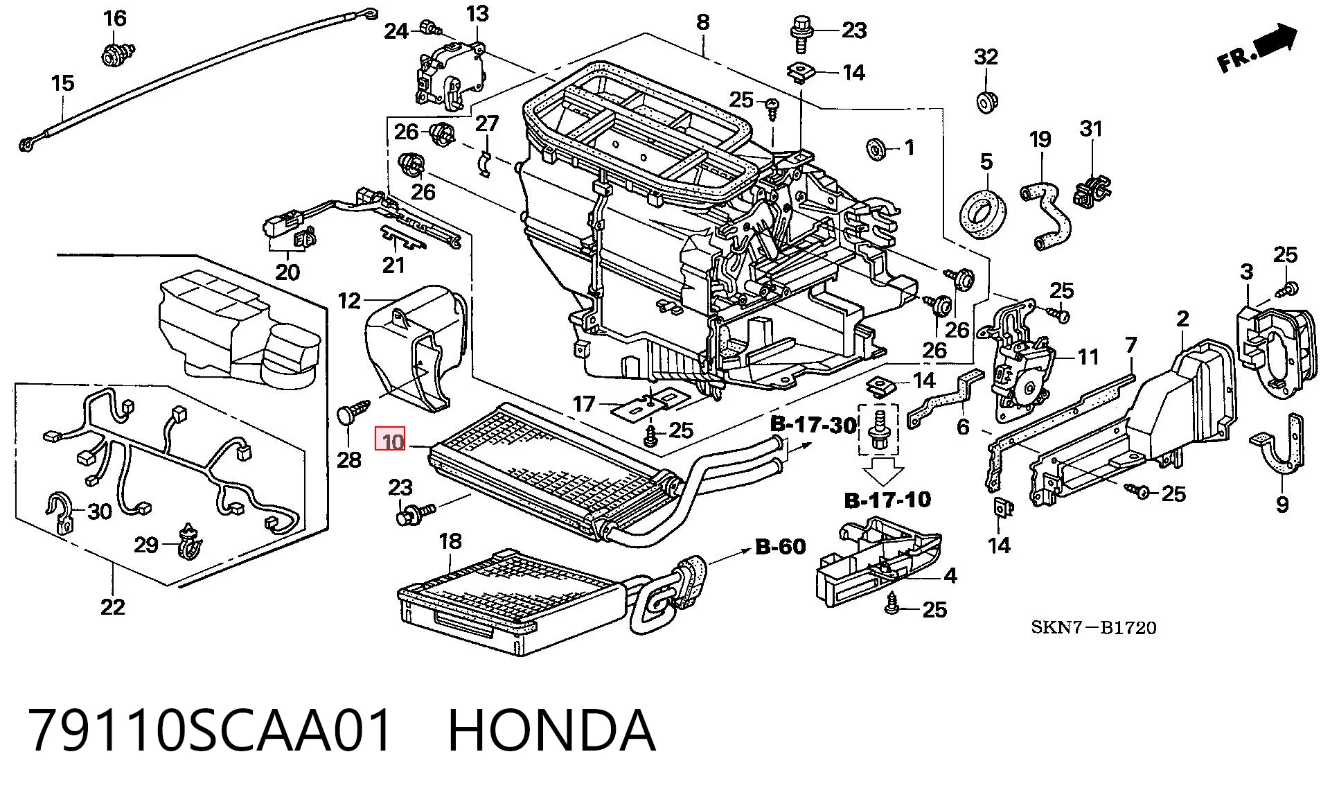 79110SCAA01 Honda Радіатор опалювача салону