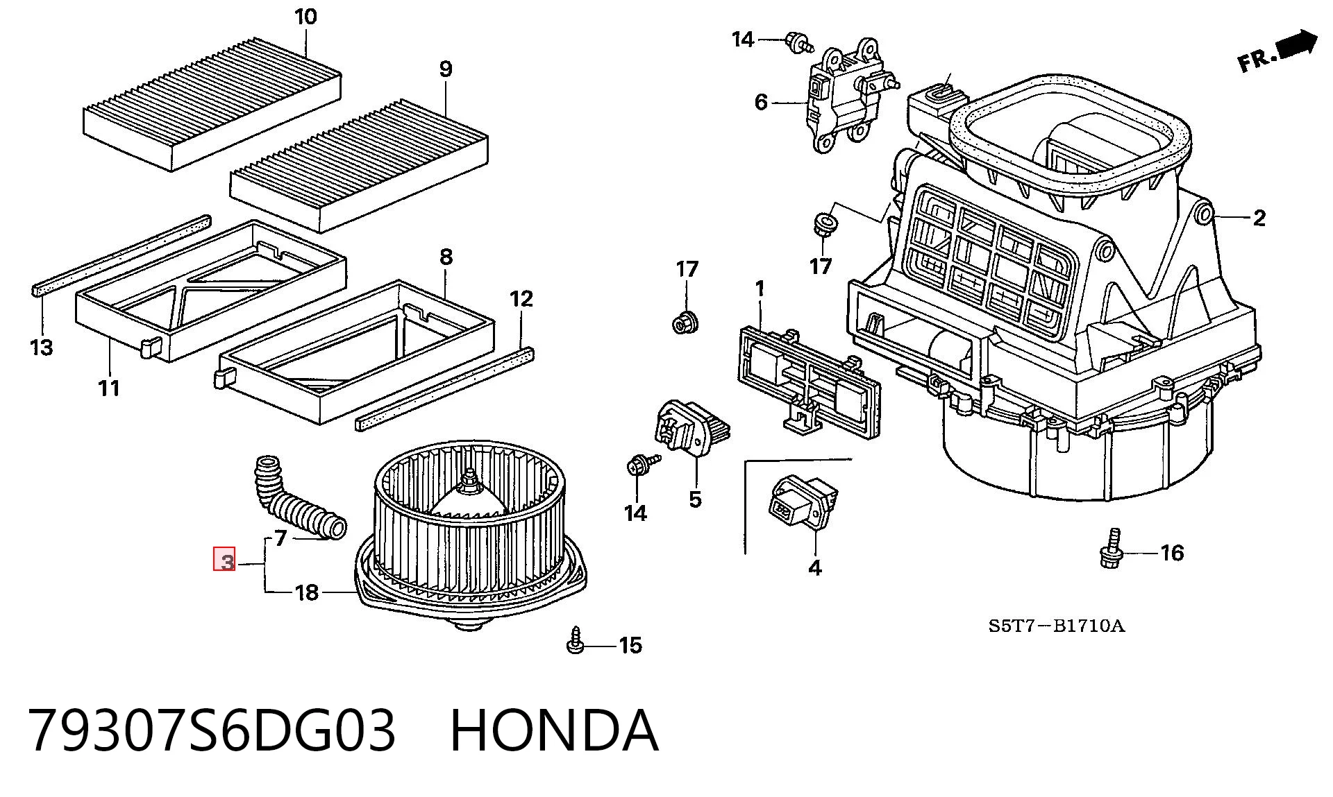 79307S6DG03 Honda Електромотор пічки