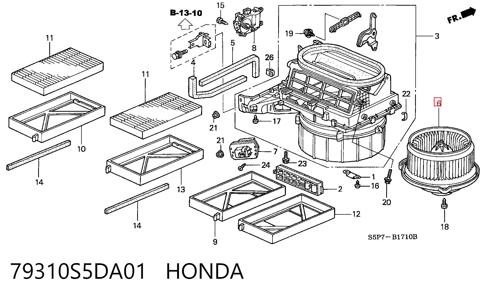 79310S5DA01 Honda Електромотор пічки