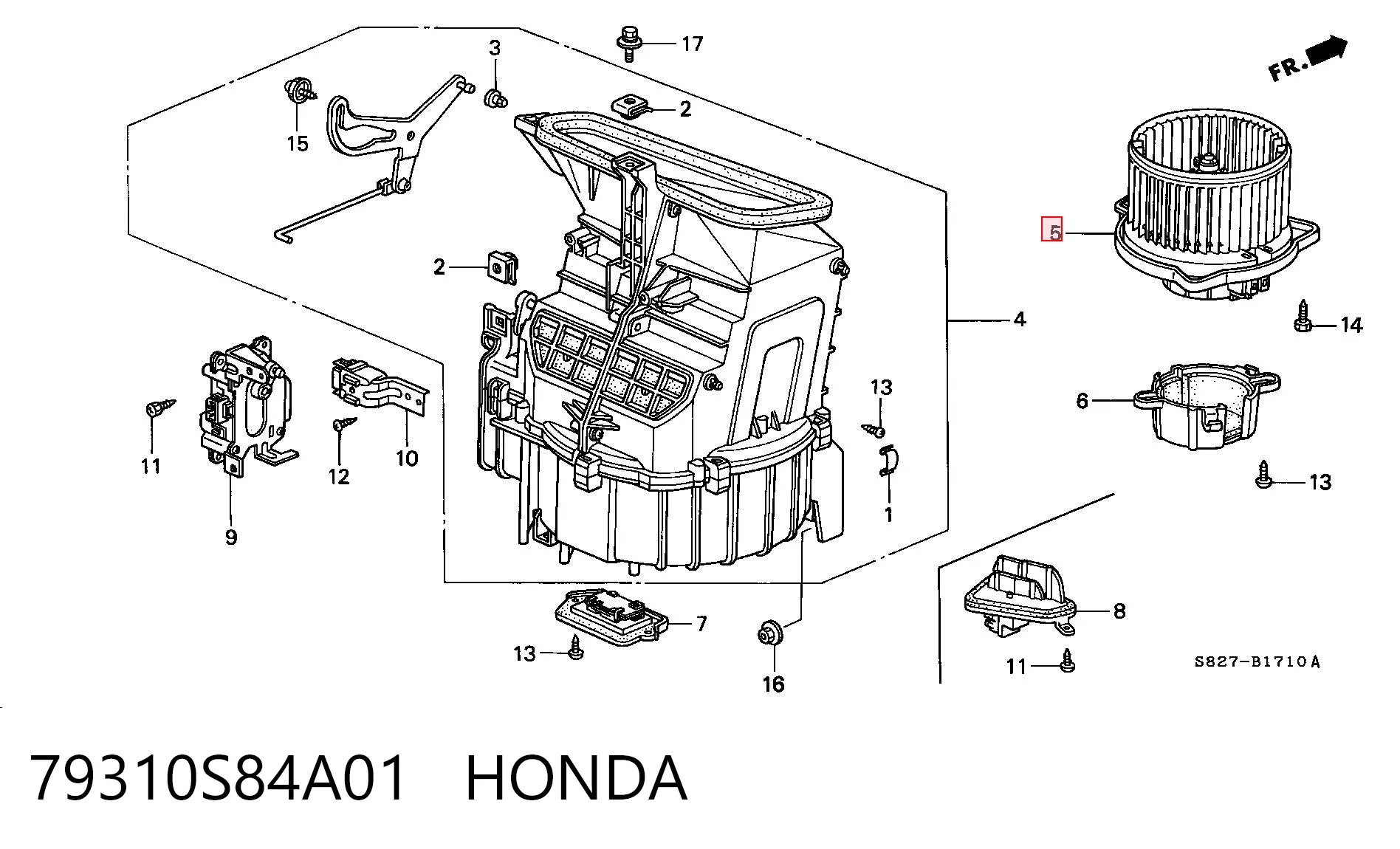 79310S84A01 Honda Електромотор пічки
