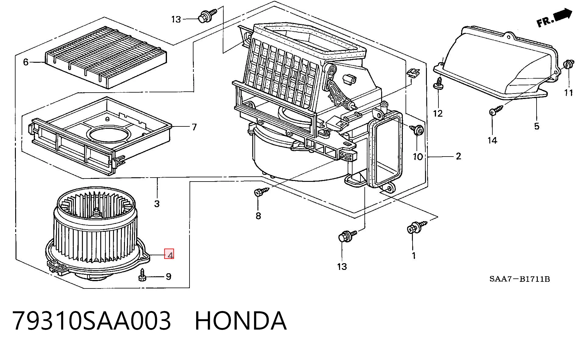 79310SAA003 Honda Електромотор пічки