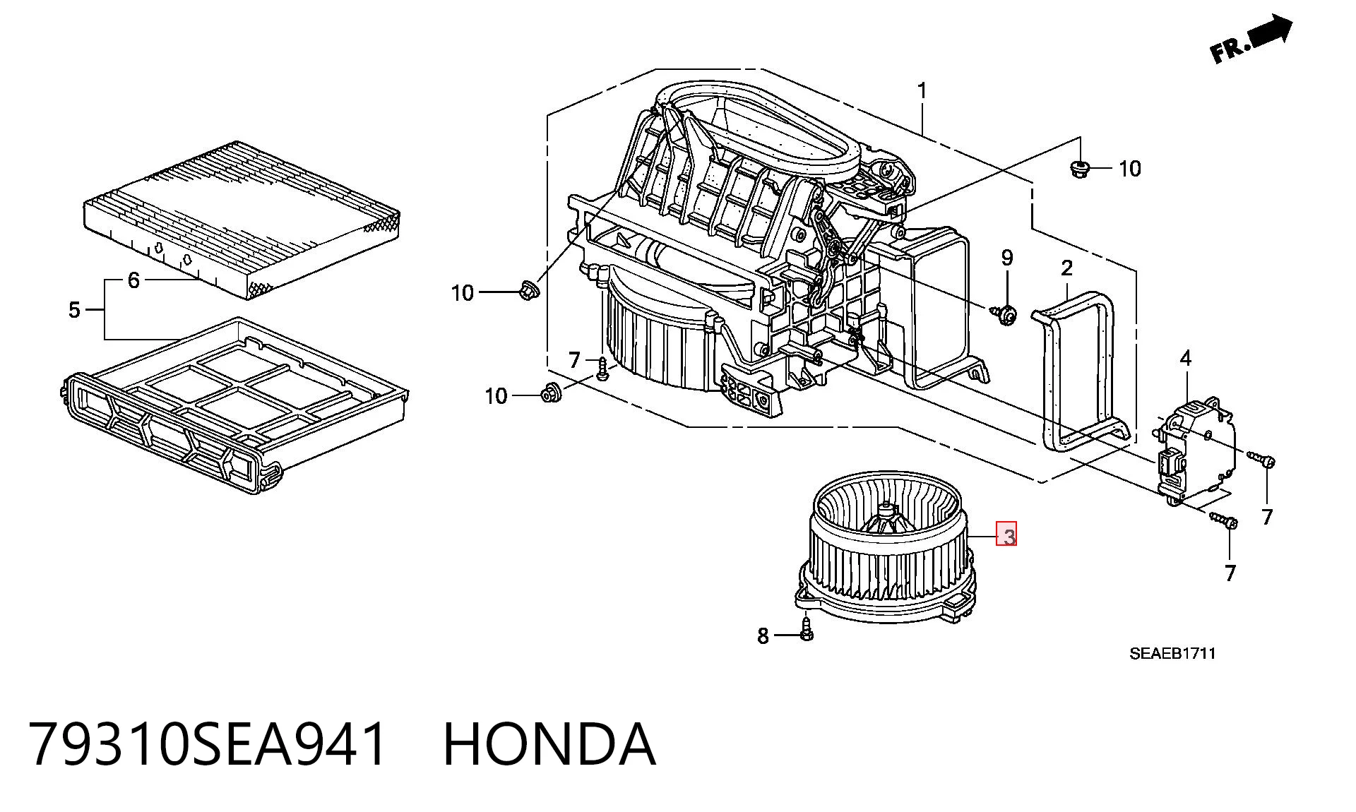 79310SEA941 Honda Електромотор пічки