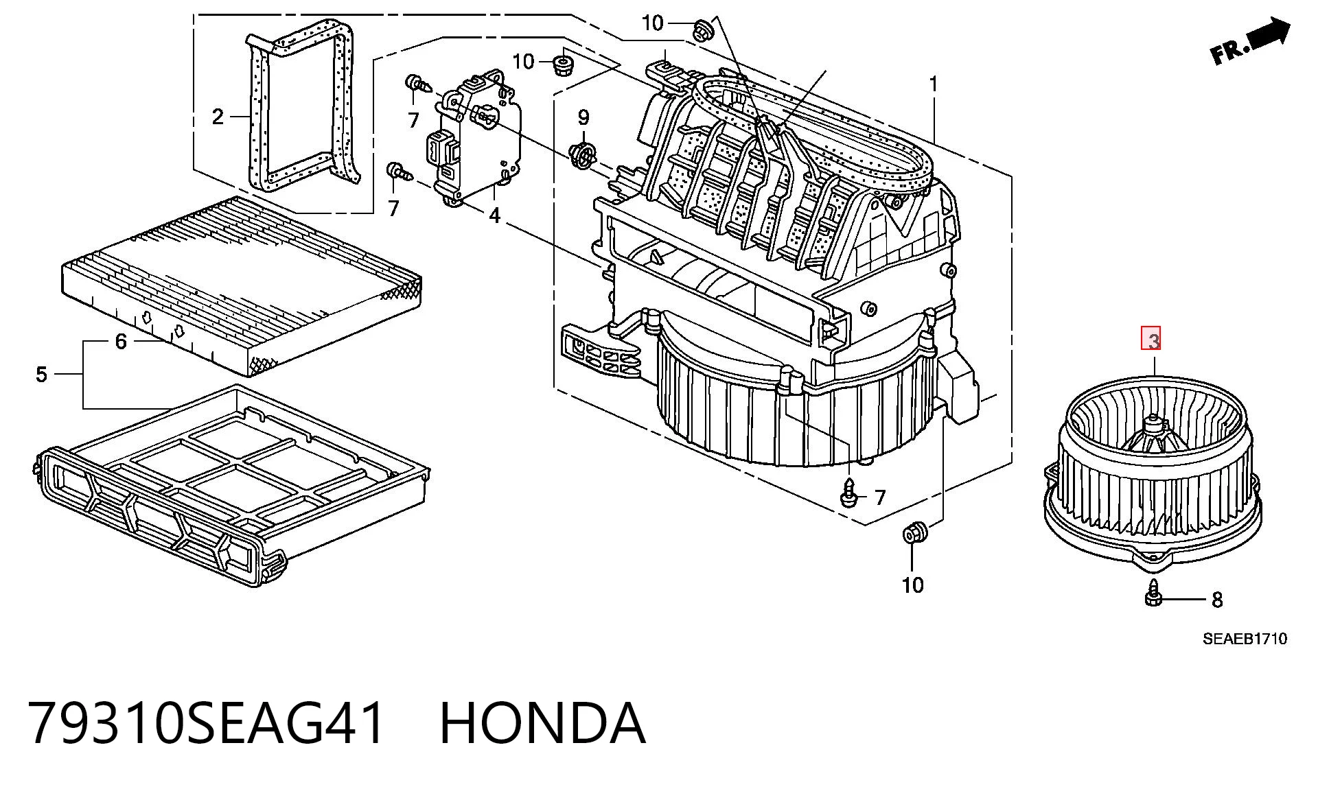 79310SEAG41 Honda Електромотор пічки