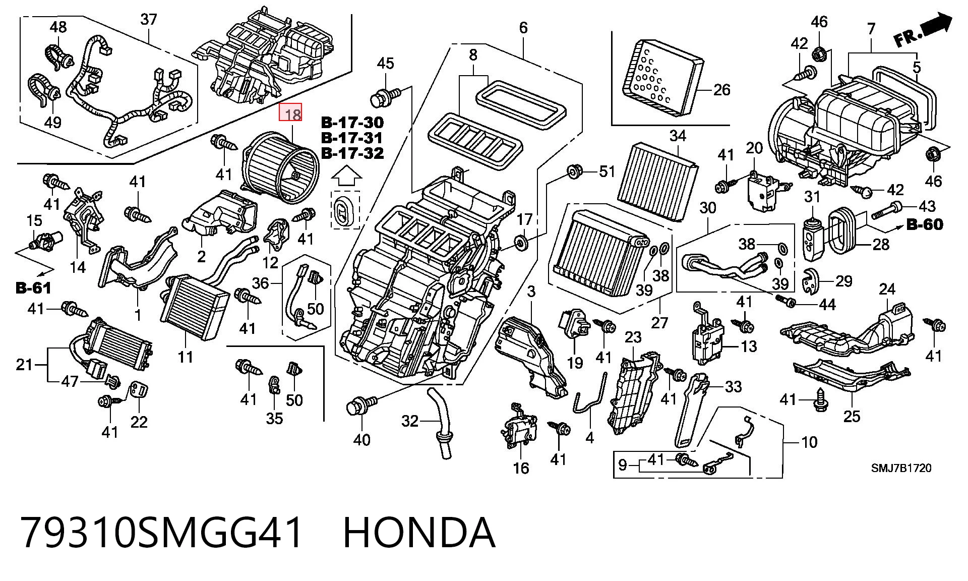 79310SMGG41 Honda Електромотор пічки