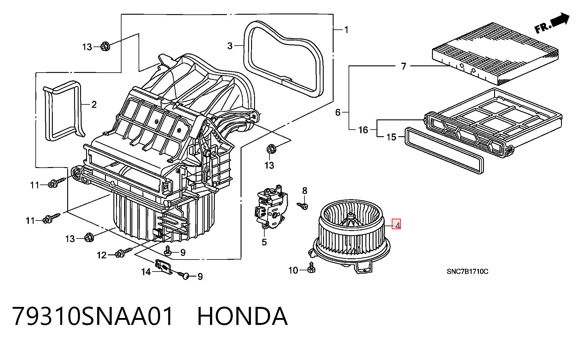 79310SNAA01 Honda Електромотор пічки