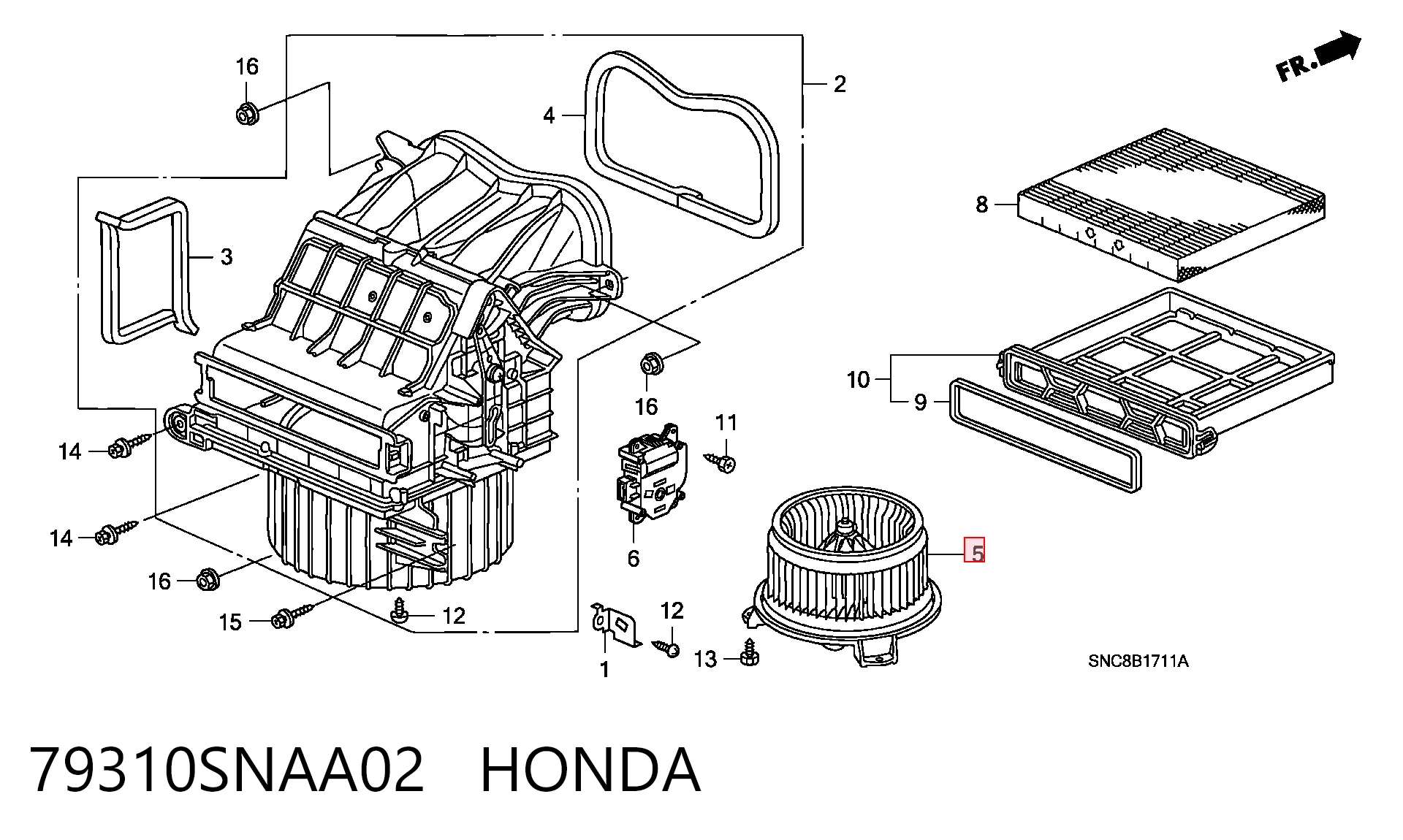 79310SNAA02 Honda Електромотор пічки