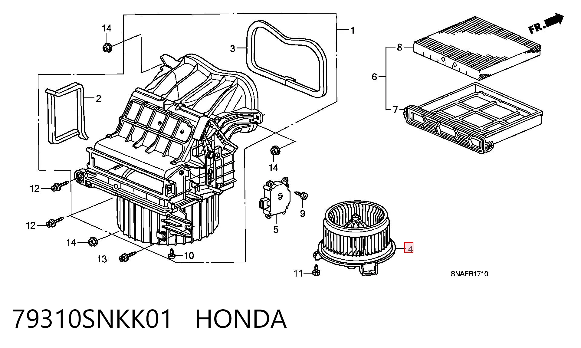 79310SNKK01 Honda Електромотор пічки