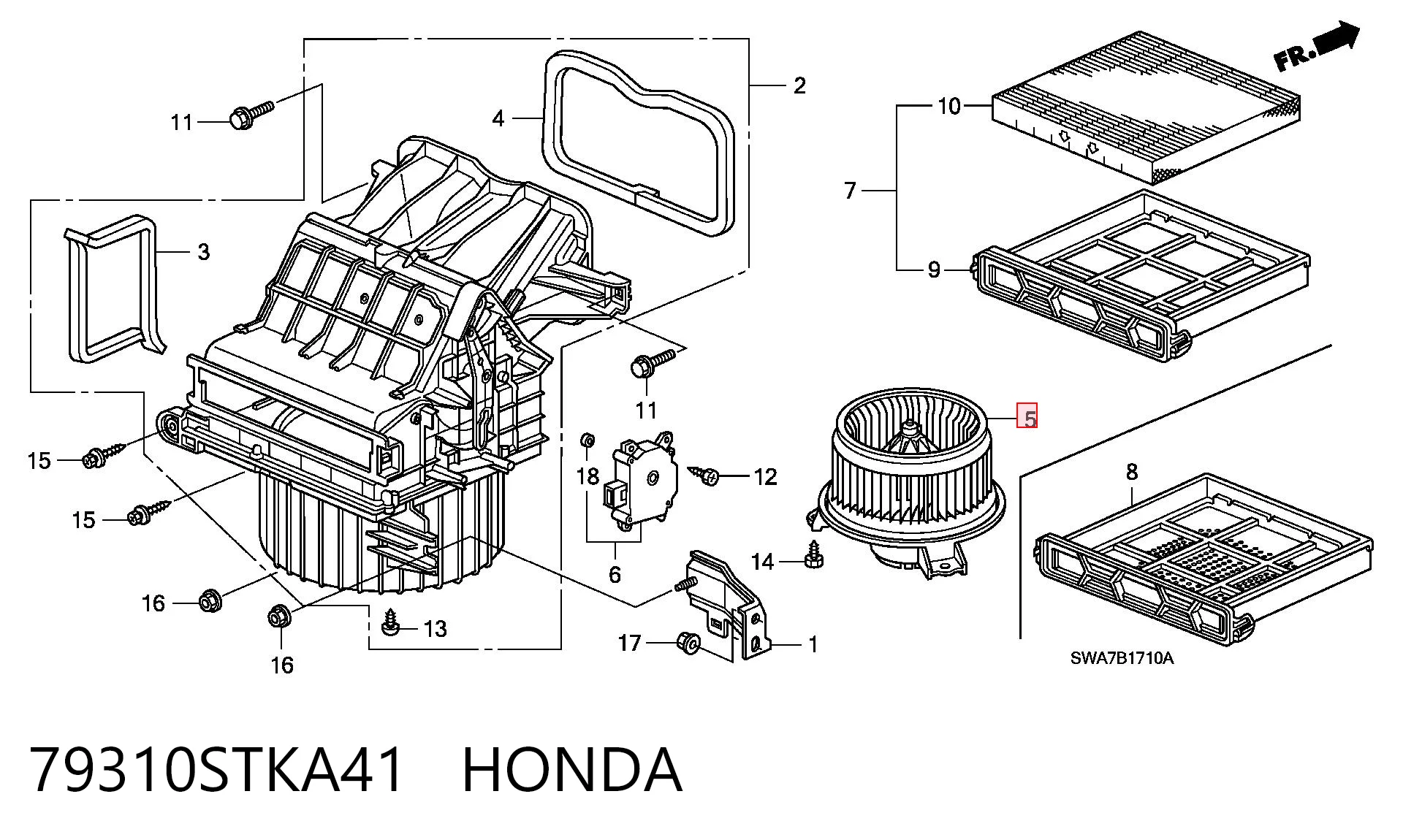 79310STKA41 Honda Електромотор пічки