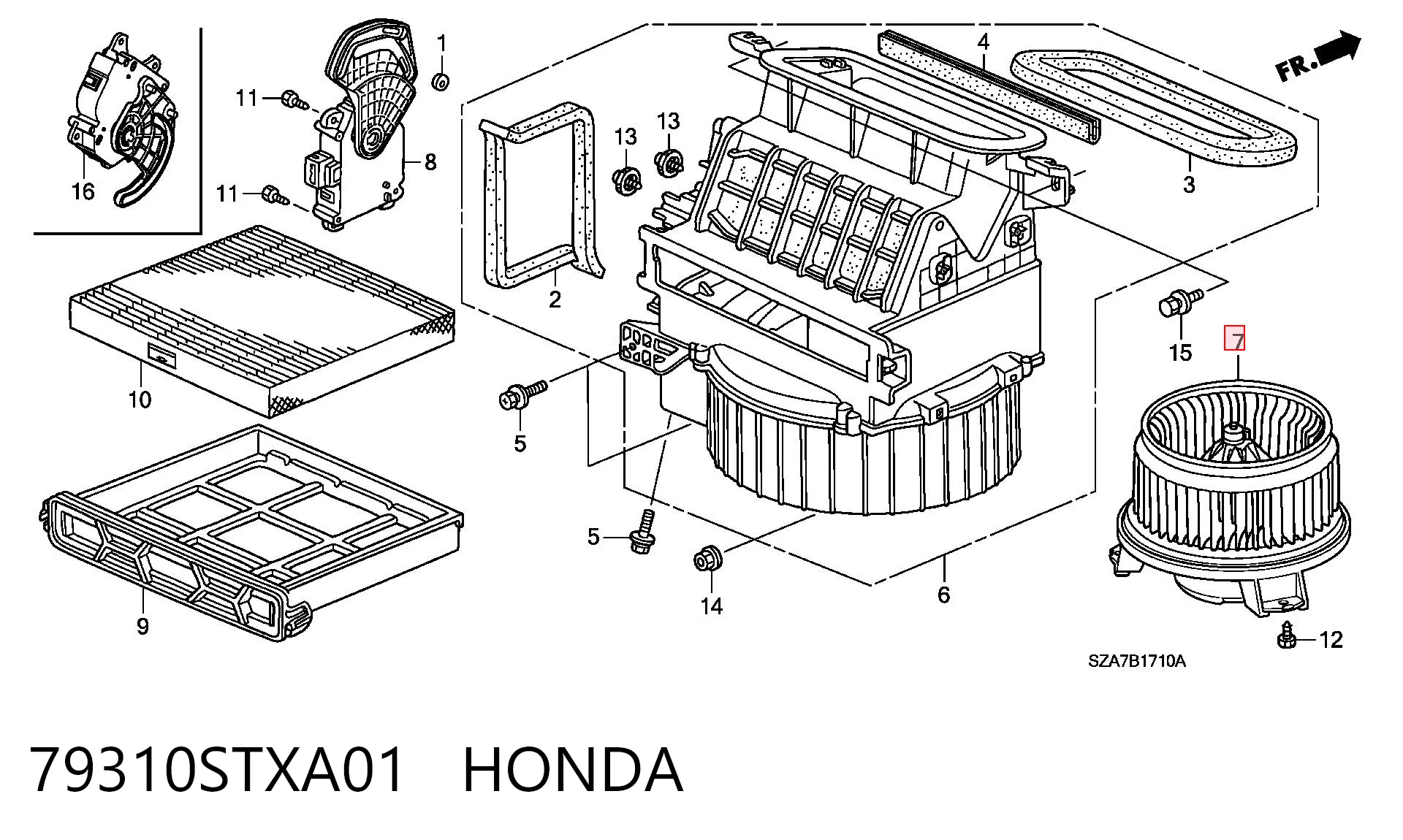 79310STXA01 Honda Електромотор пічки