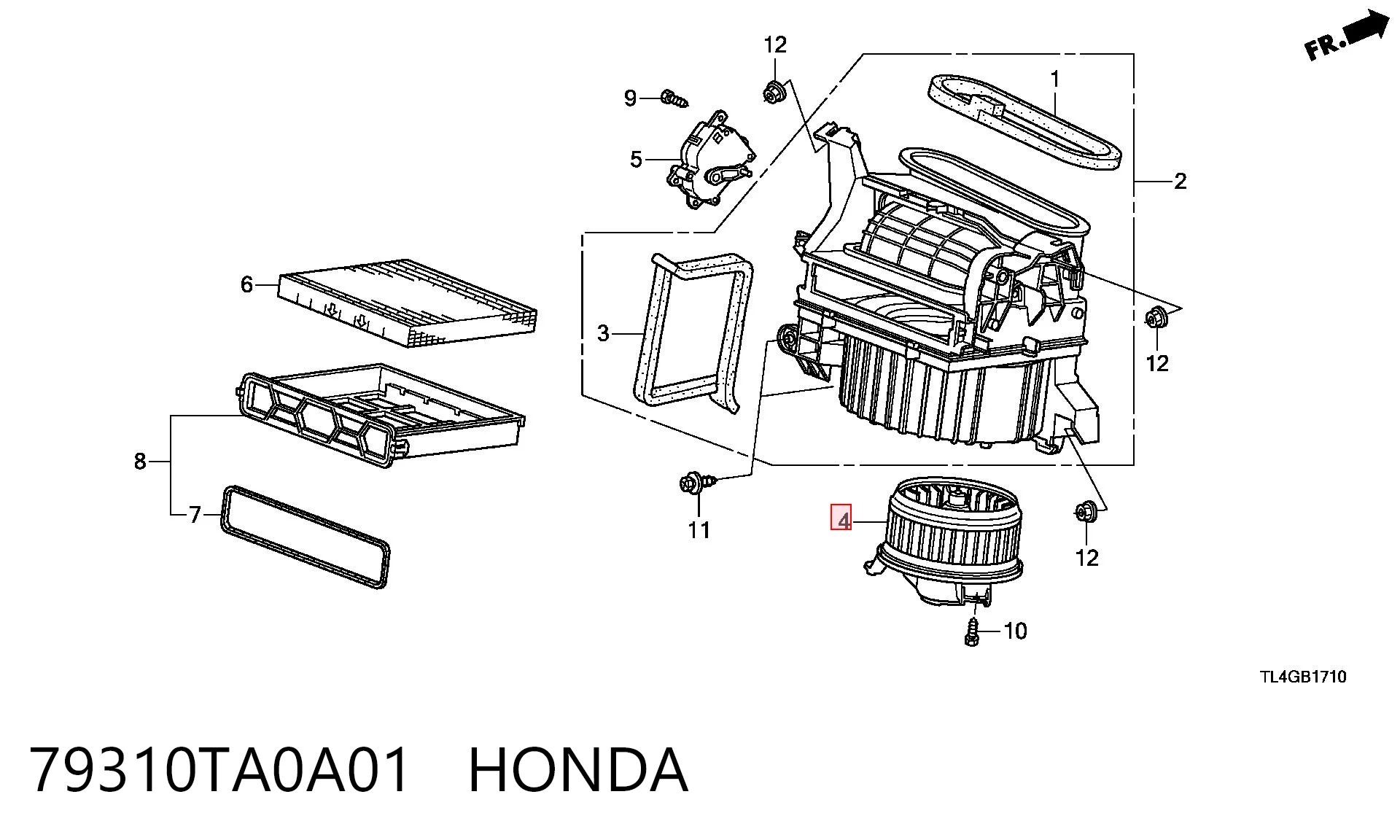 79310TA0A01 Honda Електромотор пічки