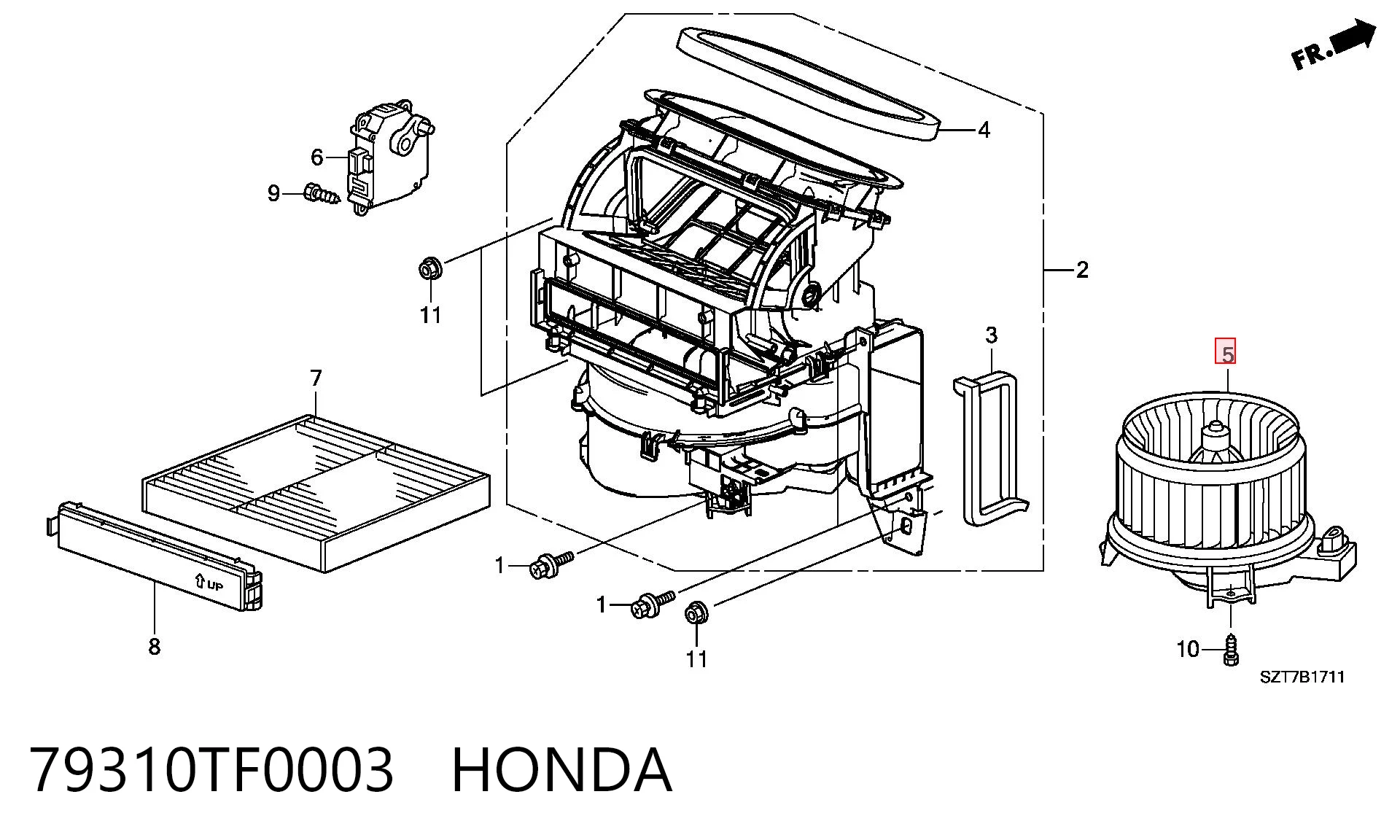 79310TF0003 Honda Електромотор пічки