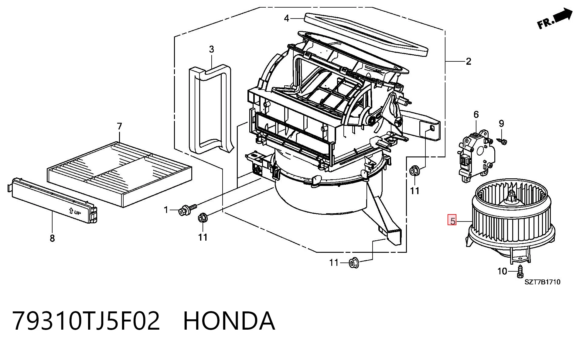 79310TJ5F02 Honda Електромотор пічки
