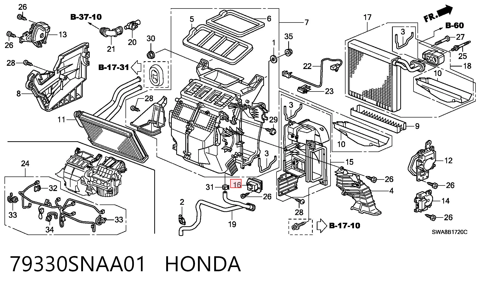 79330SNAA01 Honda Регулятор оборотів пічки
