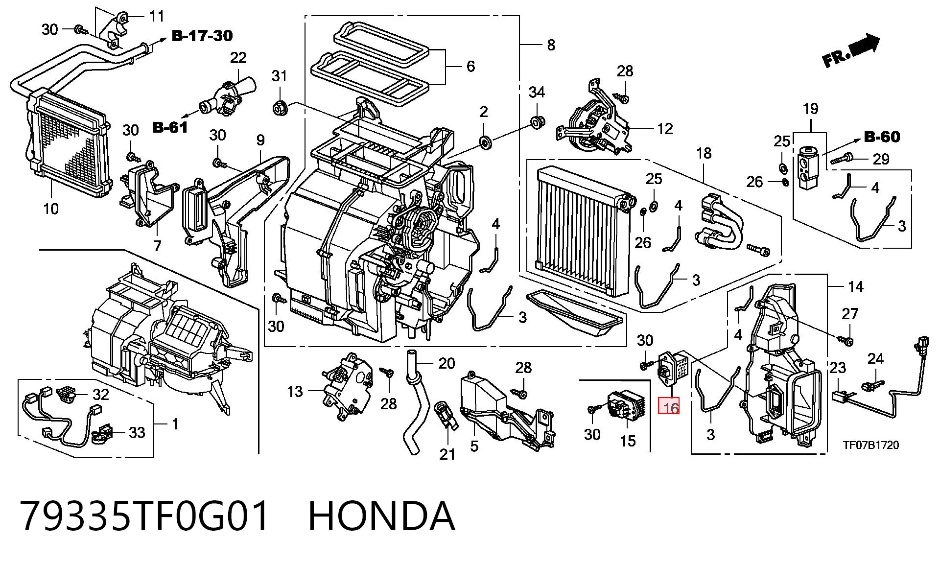 79335TF0G01 Honda Регулятор оборотів пічки