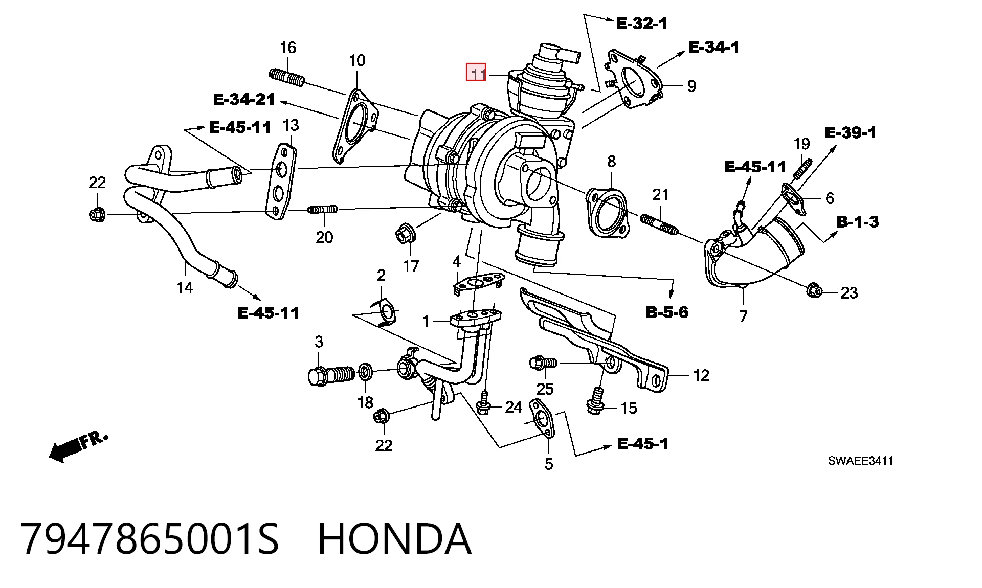 Турбіна Honda CR-V IV позашляховик (RM) (2012 - 2016) ціна, від 257.94 USD