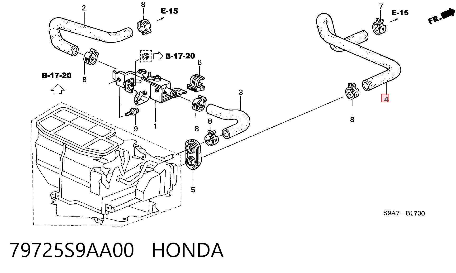 79725S9AA00 Honda 