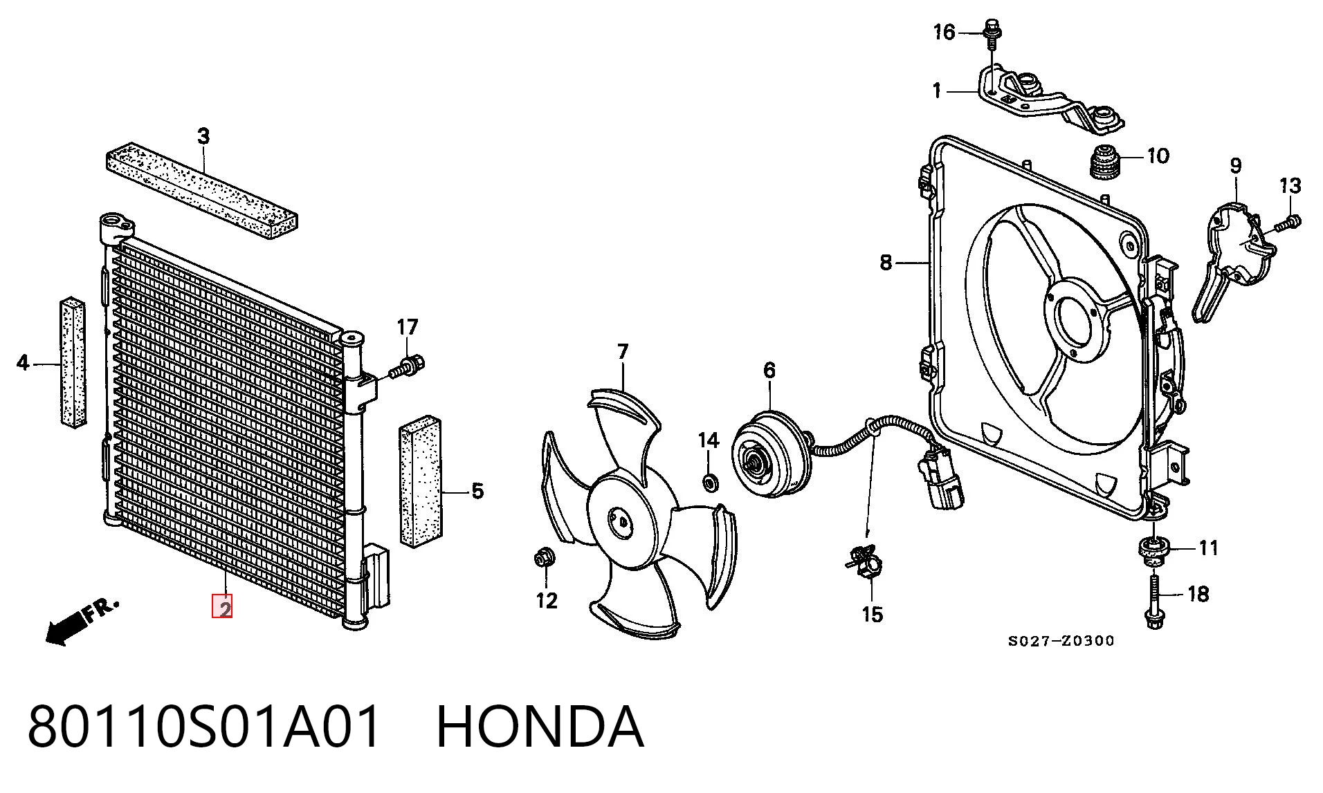 80110S01A01 Honda Конденсатор