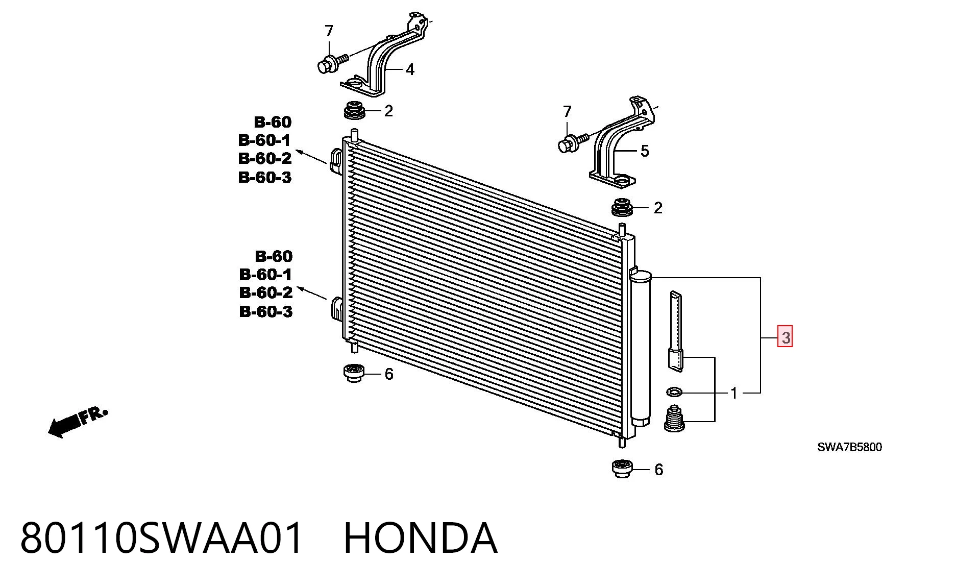 80110SWAA01 Honda Конденсатор