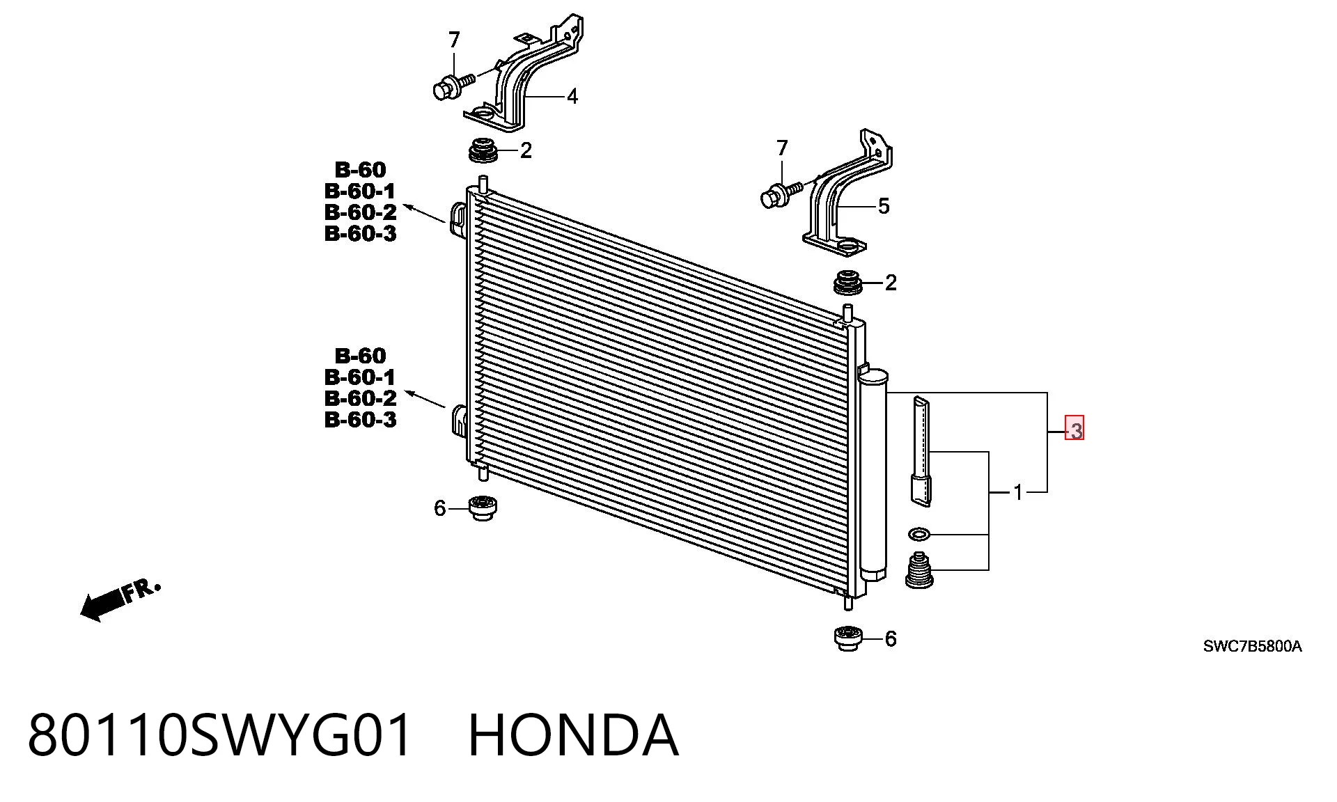 80110SWYG01 Honda Конденсатор